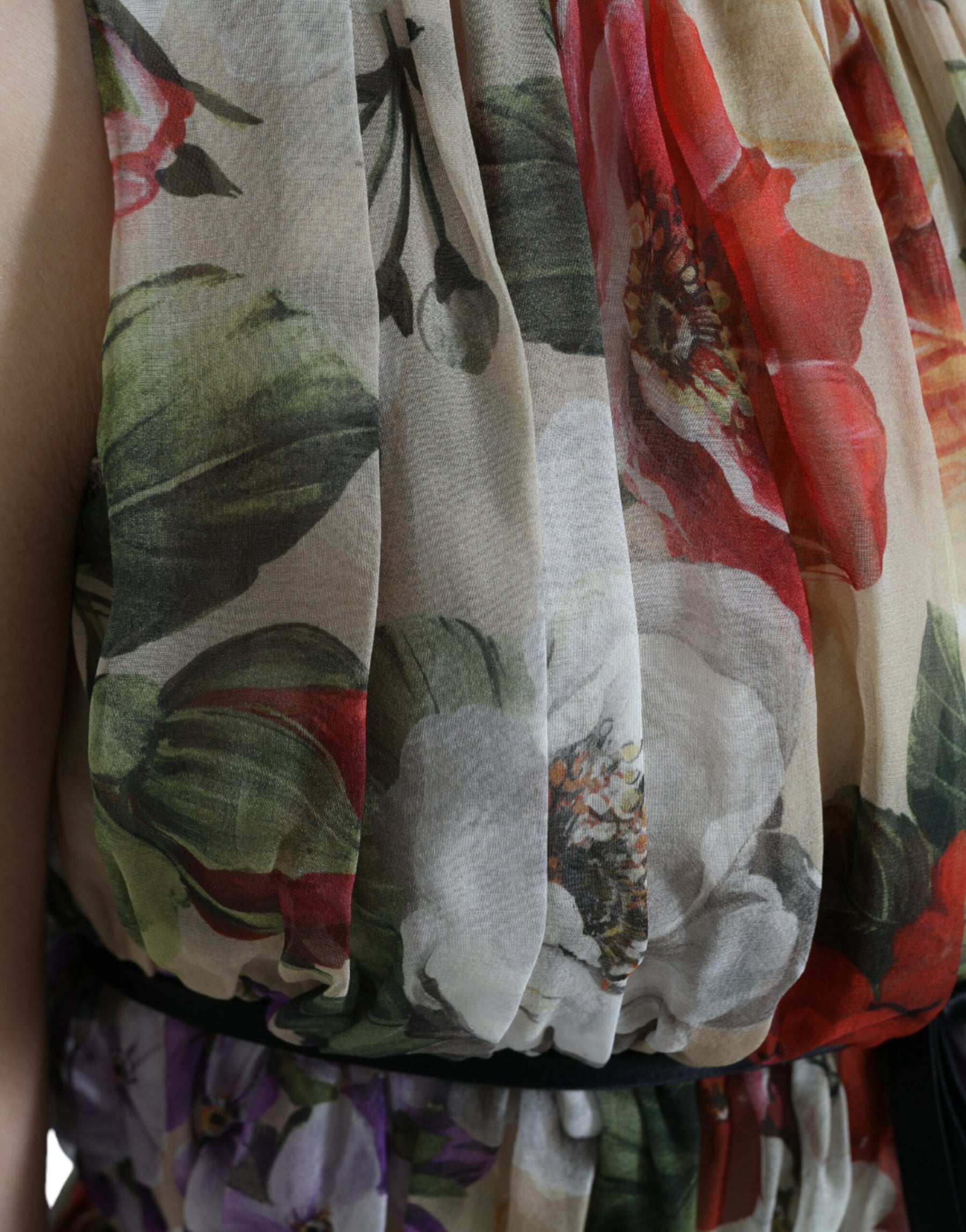 Dolce & Gabbana Beige Floral Sleeveless A-line Mini Dress | Regal Royce