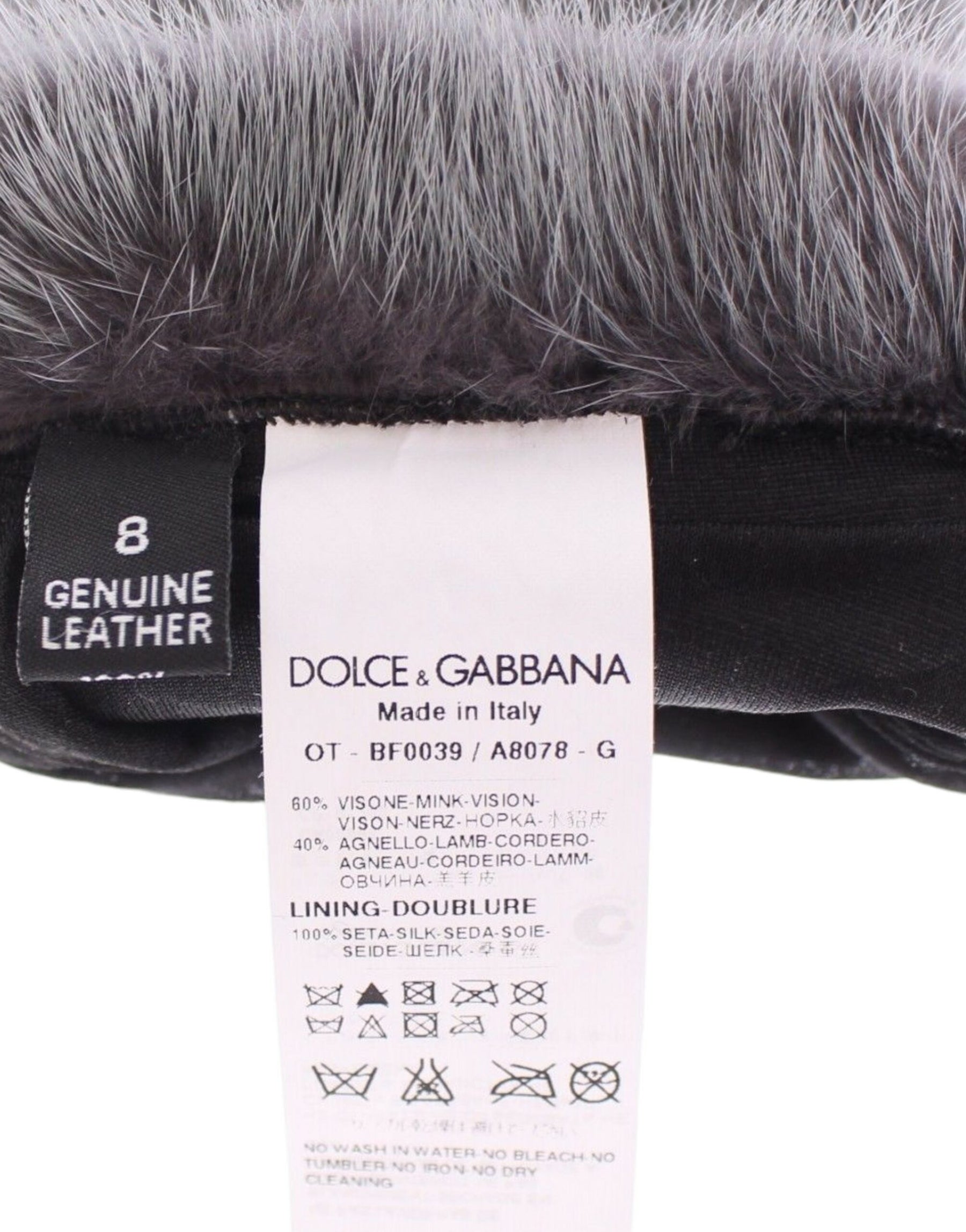 Dolce & Gabbana Gray Mink Fur Lambskin Suede Leather Gloves | Regal Royce