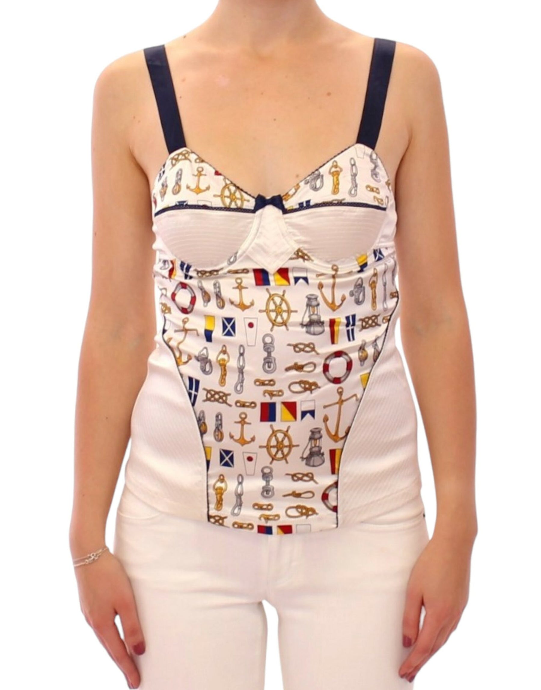 Dolce & Gabbana White sailor motive tank top | Regal Royce