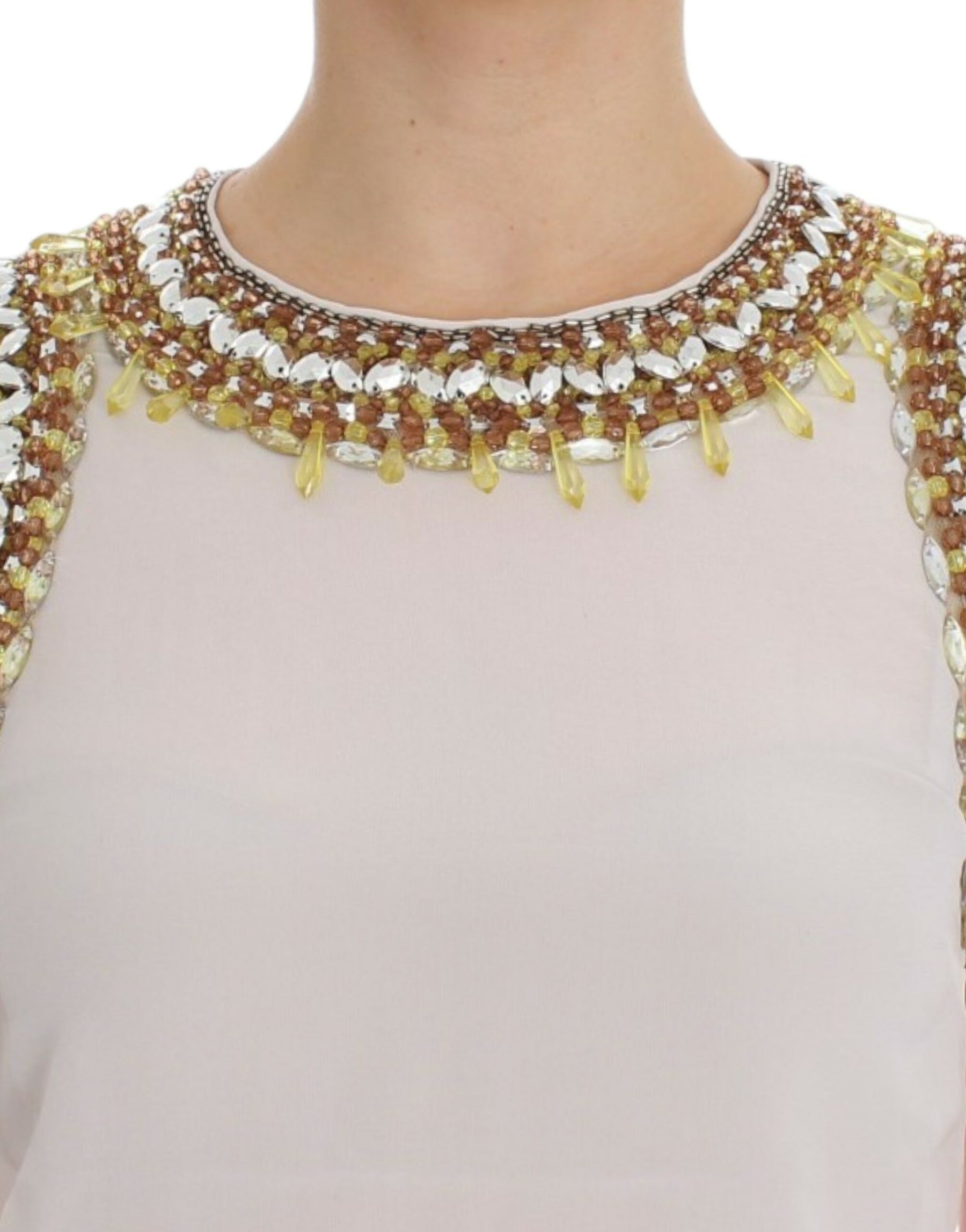 Dolce & Gabbana White crystal embellished tank top | Regal Royce
