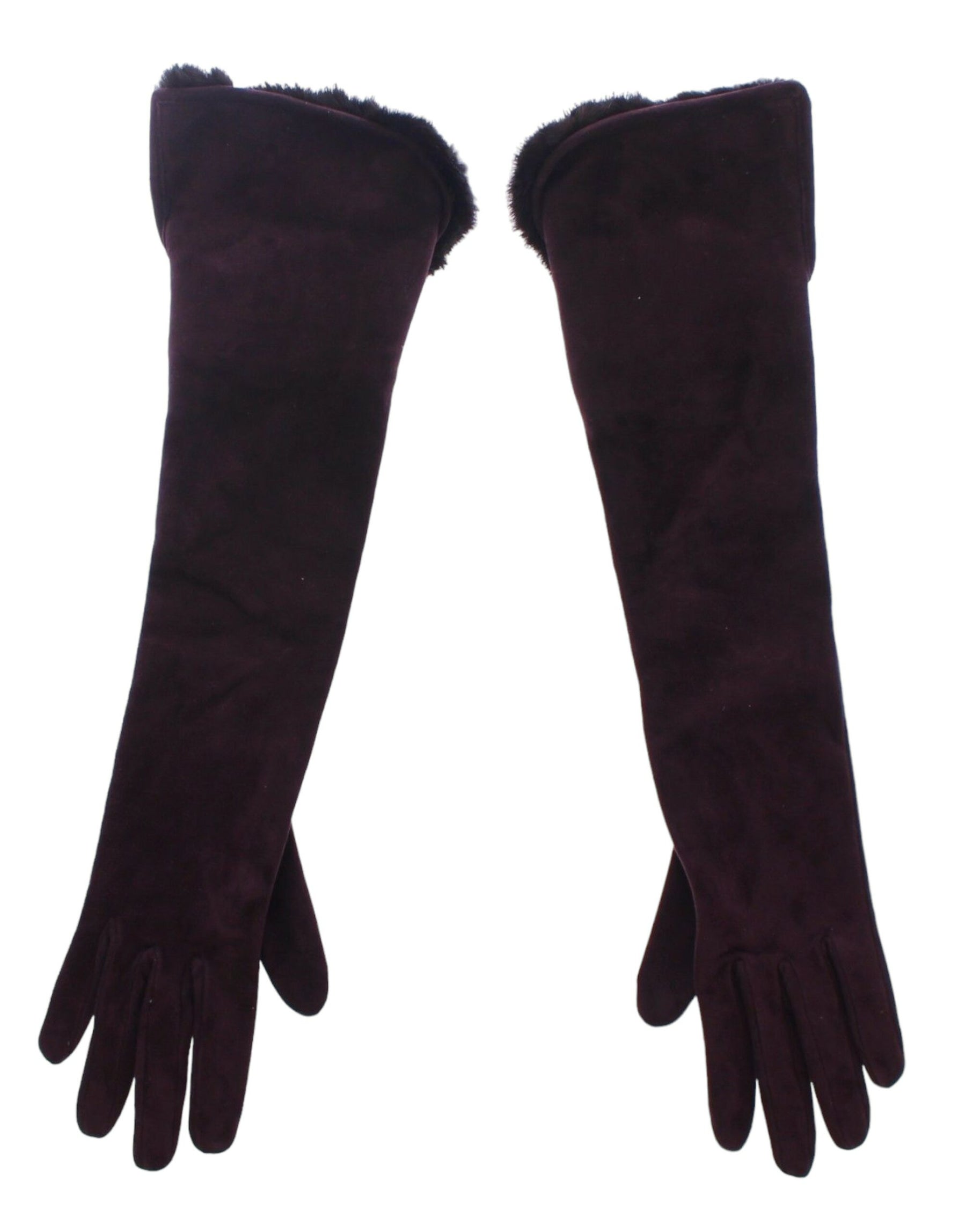 Dolce & Gabbana Purple Mink Fur Goatskin Suede Leather Gloves | Regal Royce