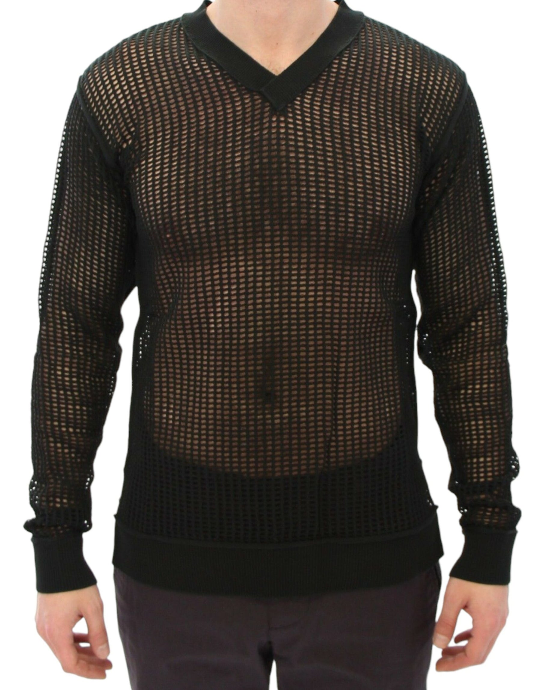 Dolce & Gabbana Dark Green Runway Netz Pullover Netted Sweater | Regal Royce