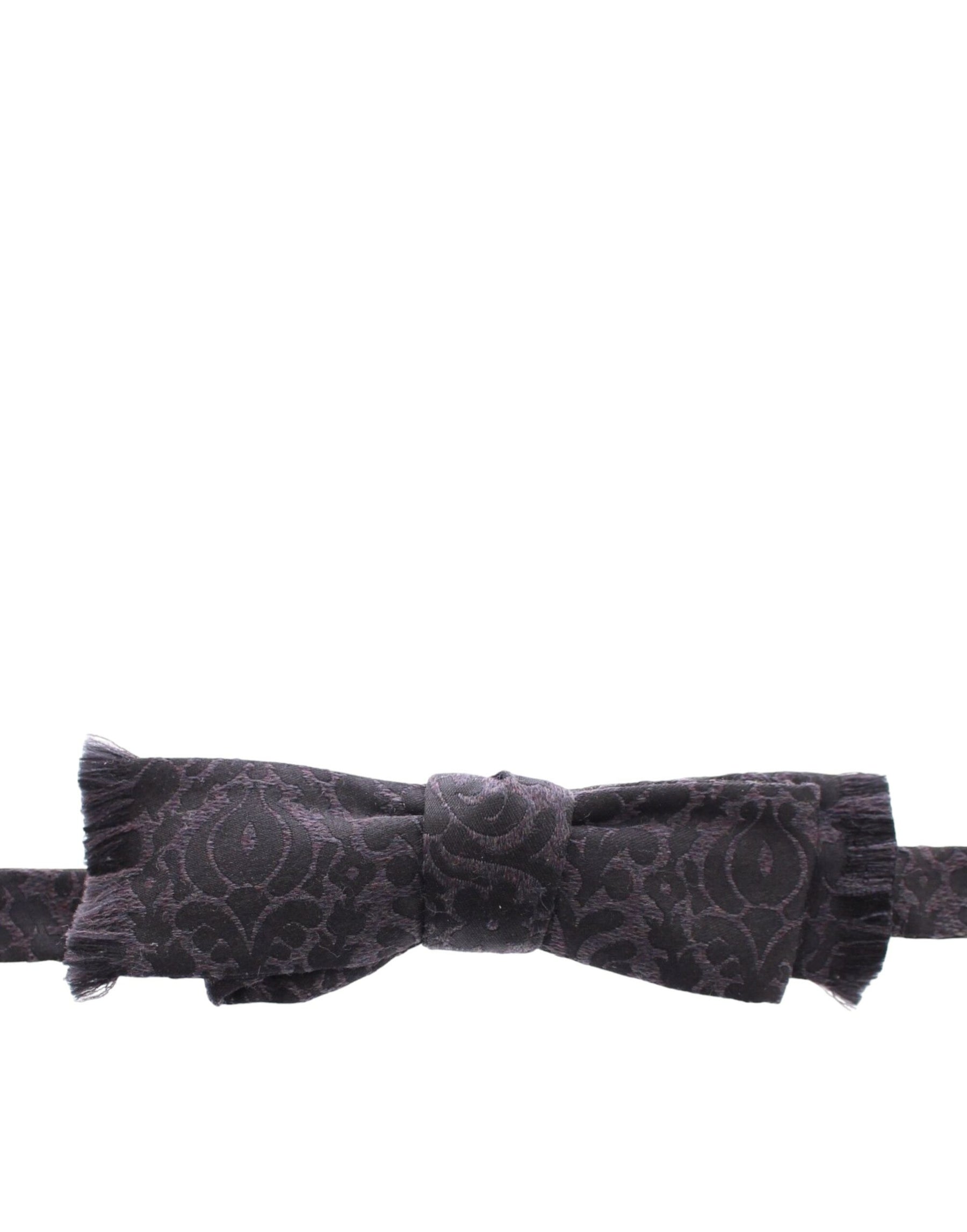 Dolce & Gabbana Gray Black Wool Bow Tie | Regal Royce