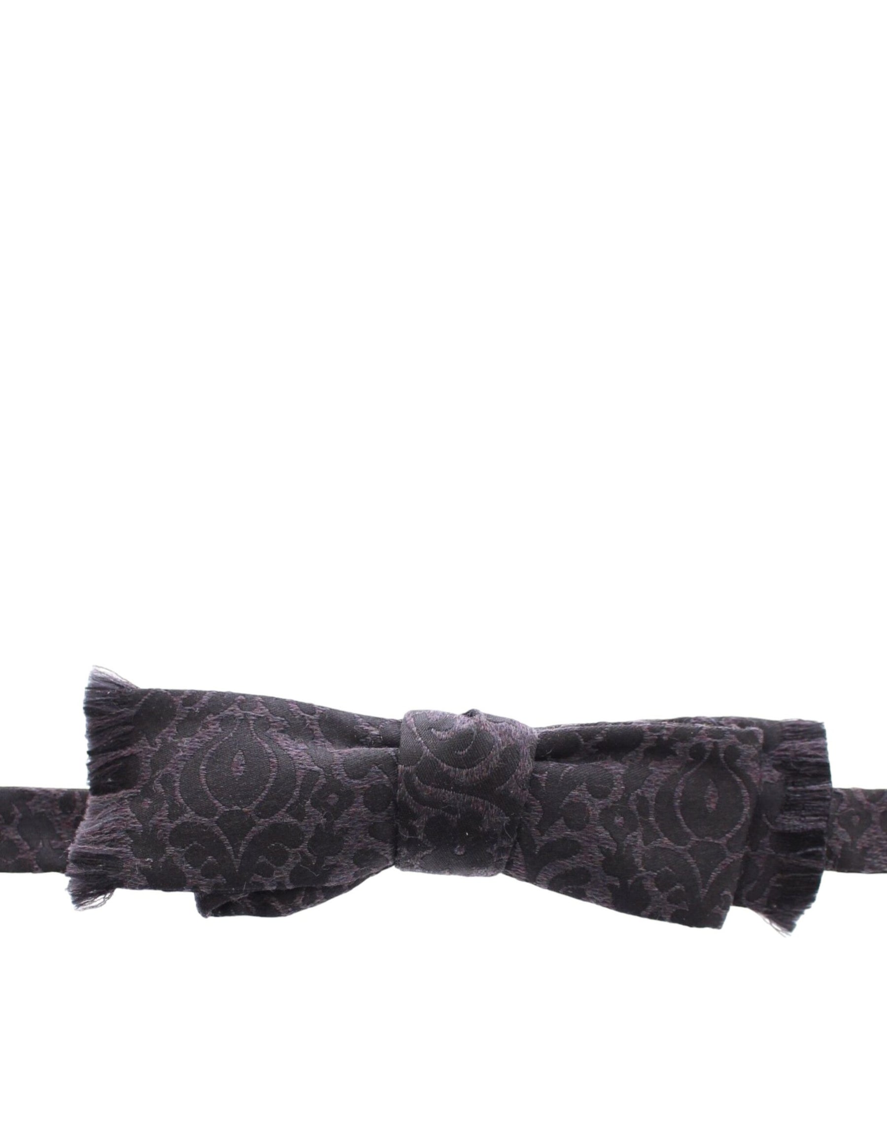 Dolce & Gabbana Gray Black Wool Bow Tie | Regal Royce