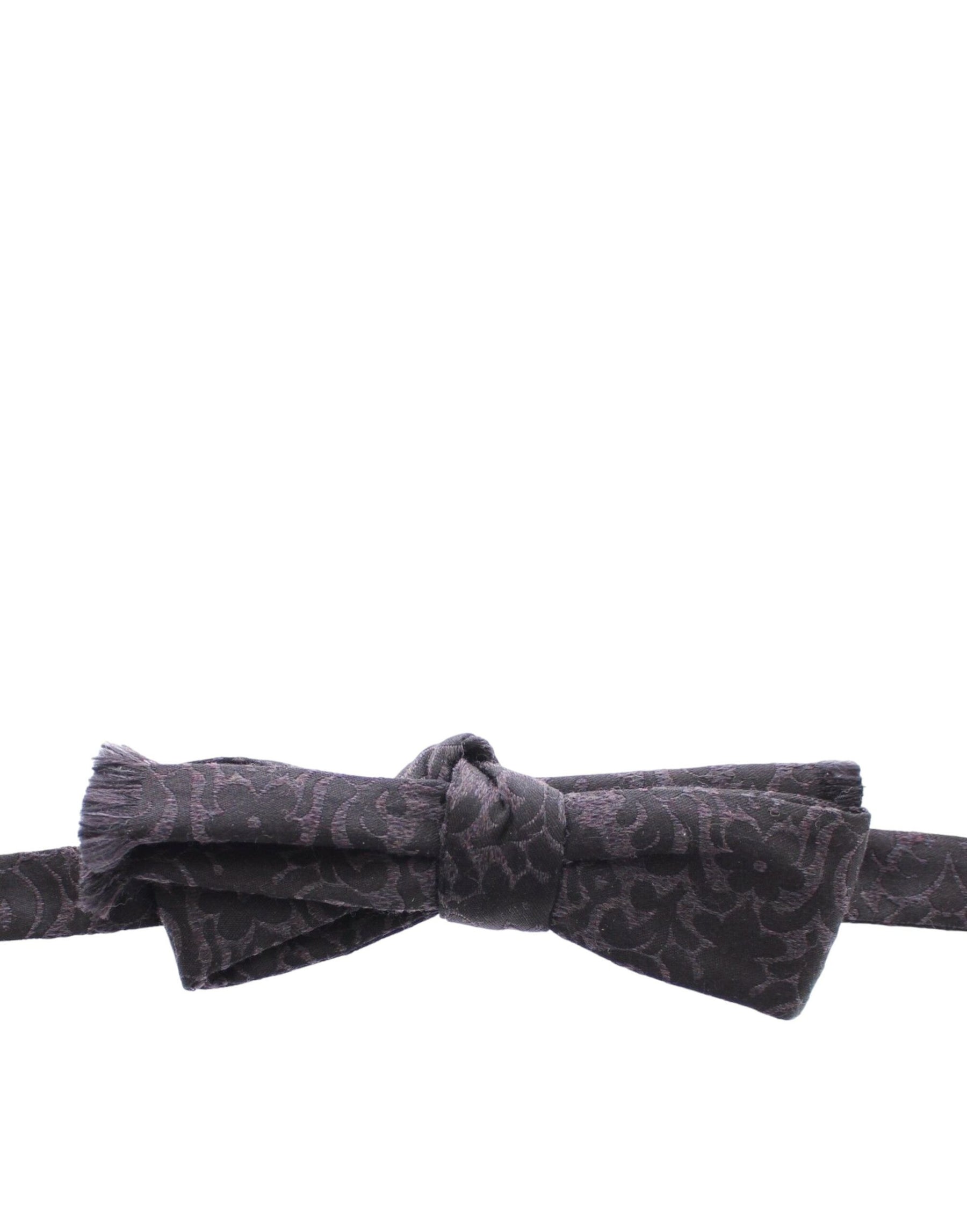 Dolce & Gabbana Gray Black Wool Bow Tie | Regal Royce