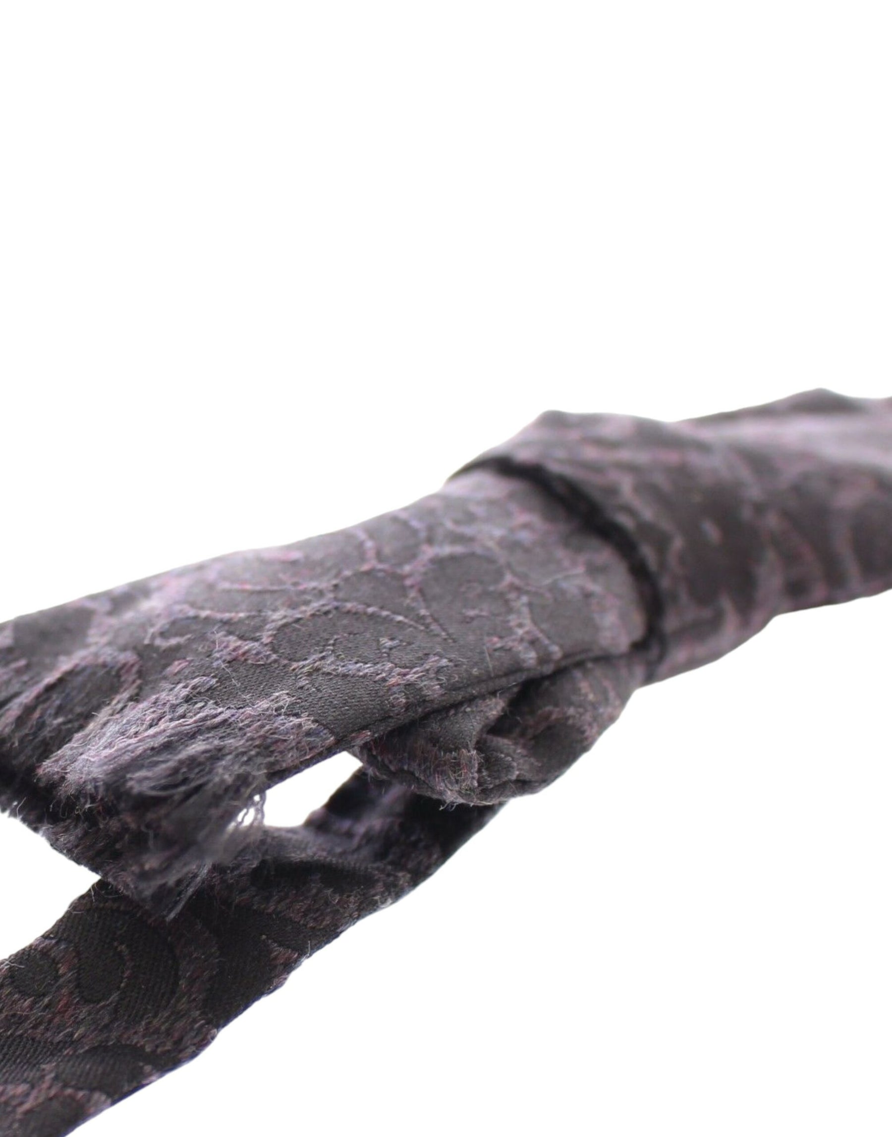 Dolce & Gabbana Gray Black Wool Bow Tie | Regal Royce