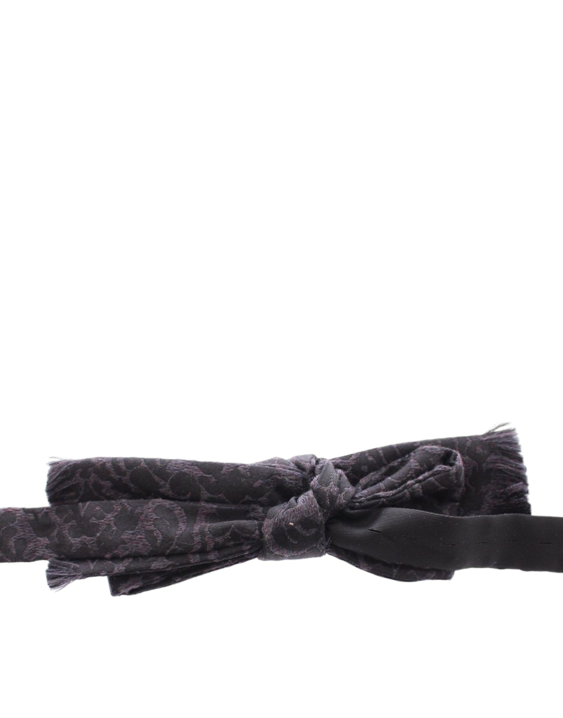 Dolce & Gabbana Gray Black Wool Bow Tie | Regal Royce