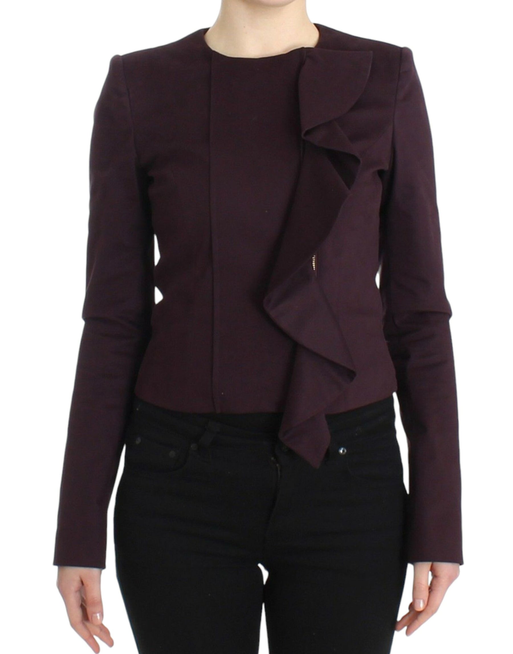 GF Ferre Purple Ruched Jacket Coat Blazer Short | Regal Royce