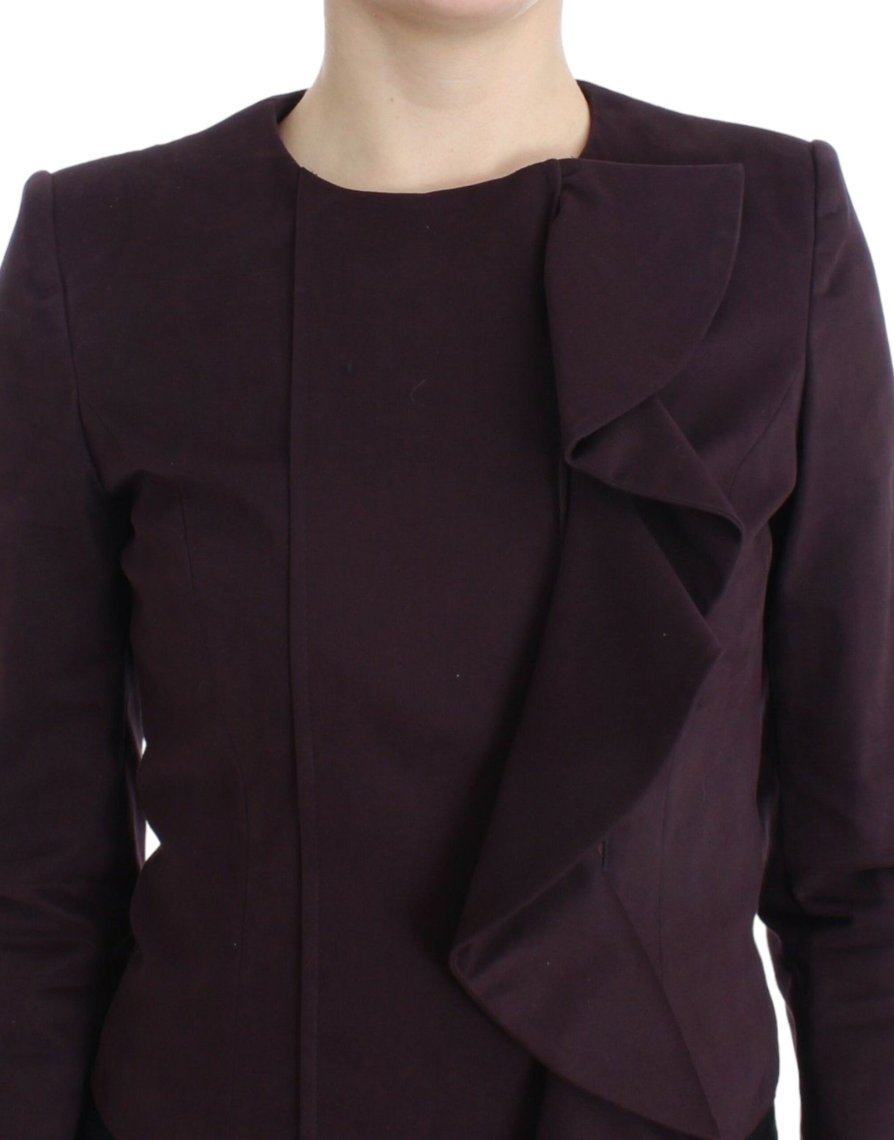GF Ferre Purple Ruched Jacket Coat Blazer Short | Regal Royce