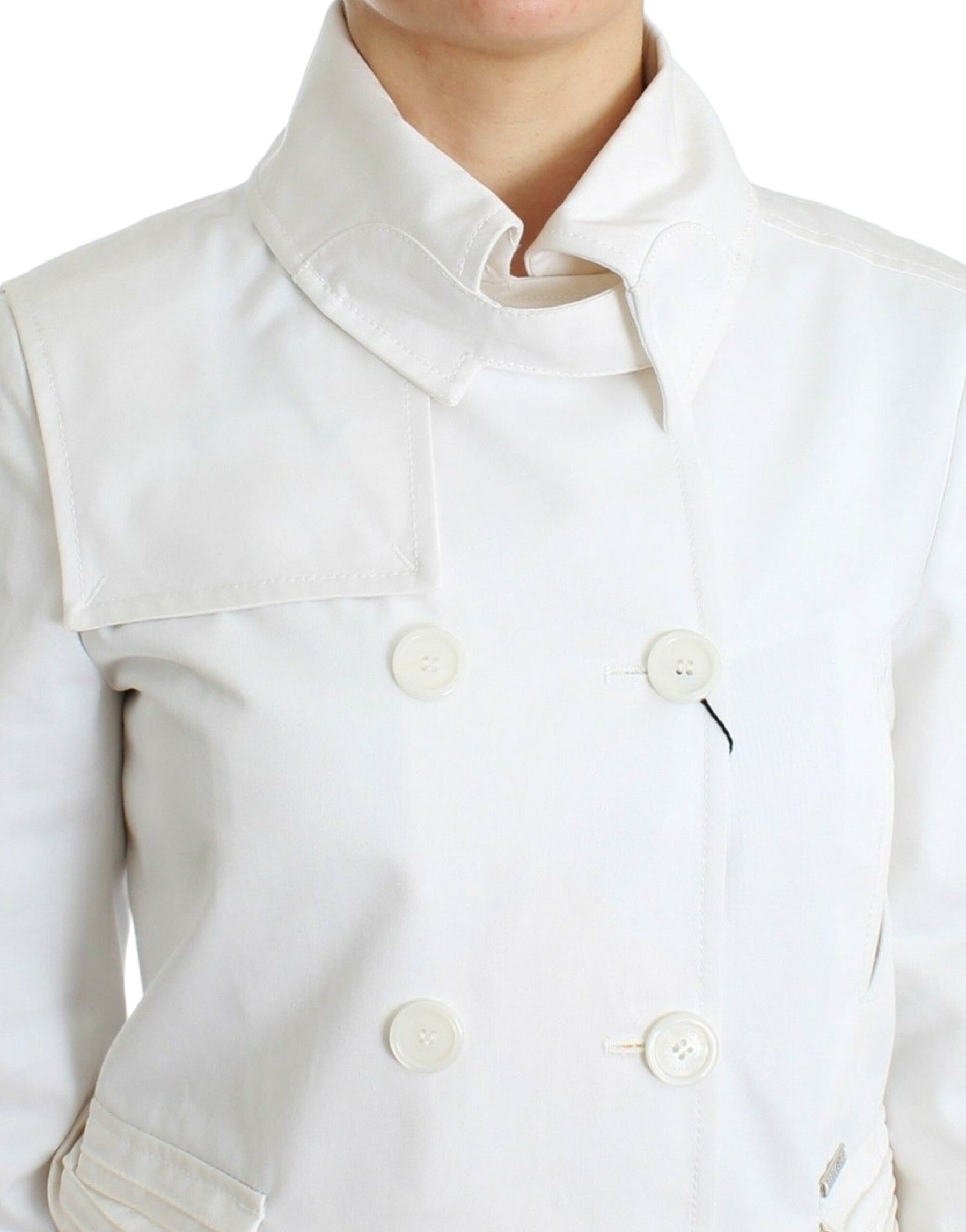 GF Ferre White Double Breasted Jacket Coat Blazer | Regal Royce