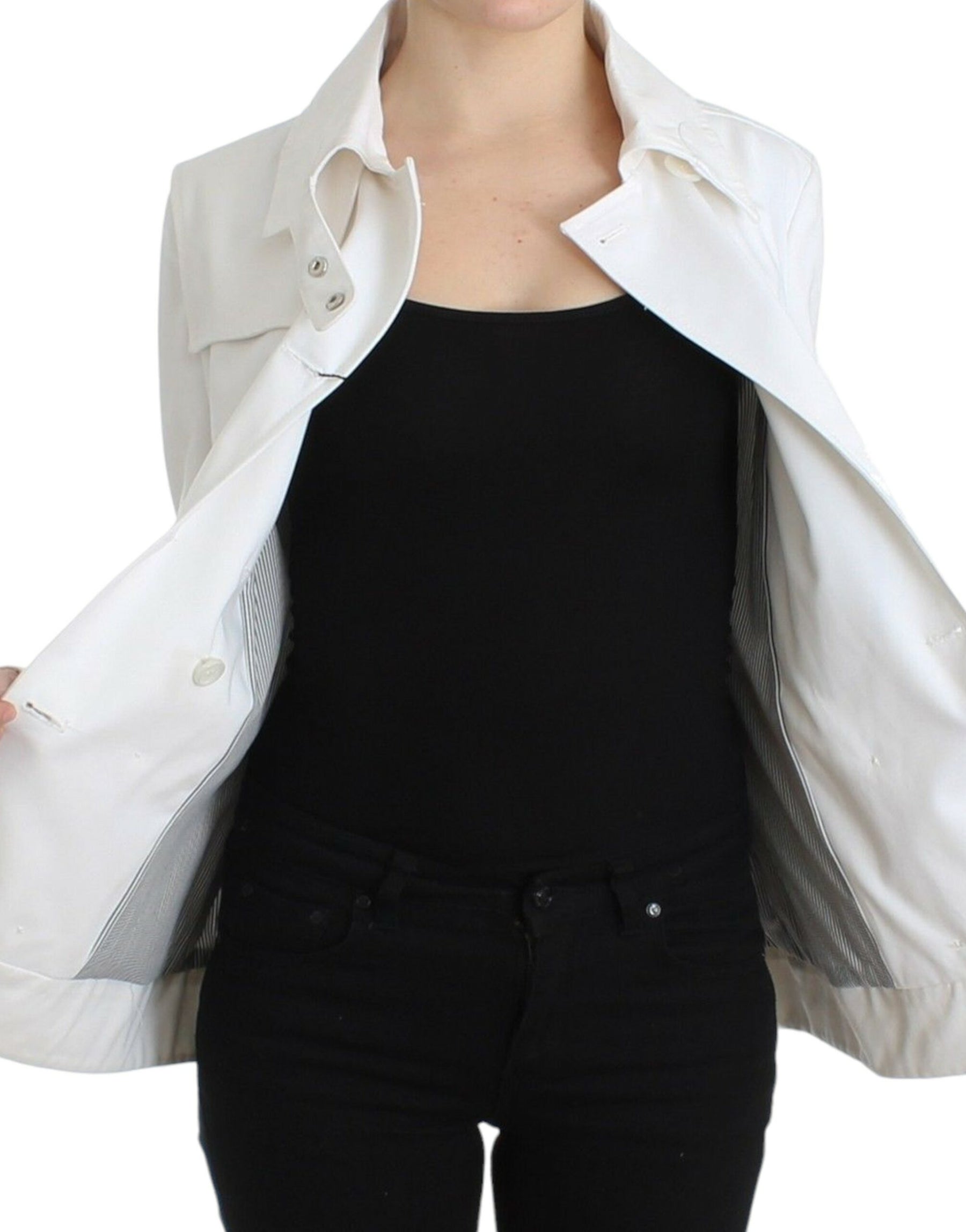 GF Ferre White Double Breasted Jacket Coat Blazer | Regal Royce