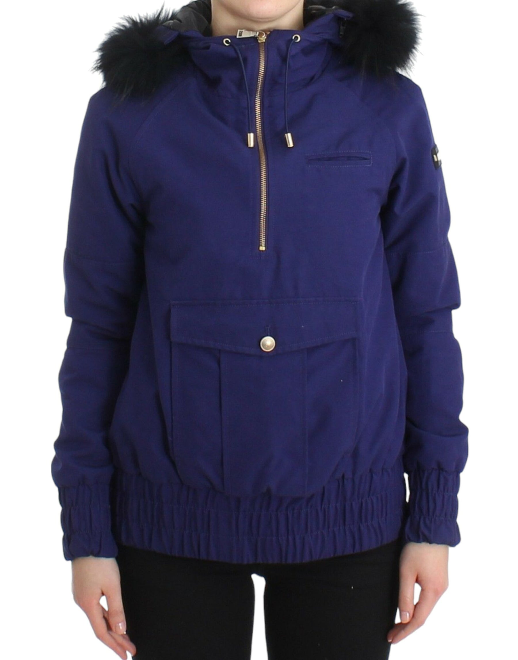 GF Ferre Blue Padded Jacket Hooded Short K-Way | Regal Royce