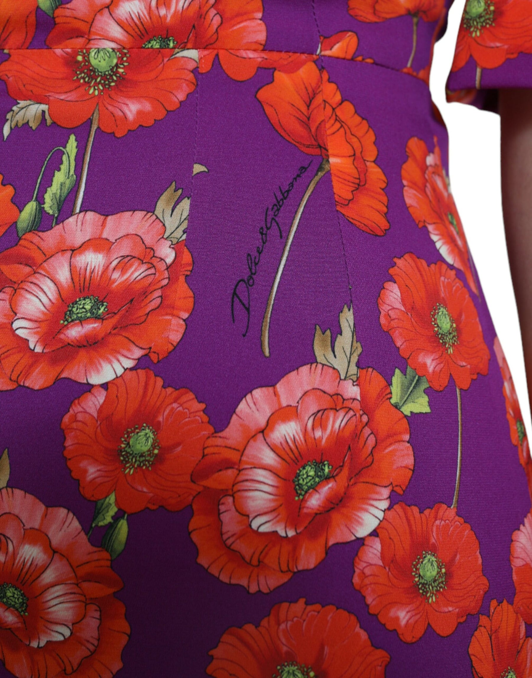 Dolce & Gabbana Multicolor Floral Poppy Print Sheath Dress | Regal Royce