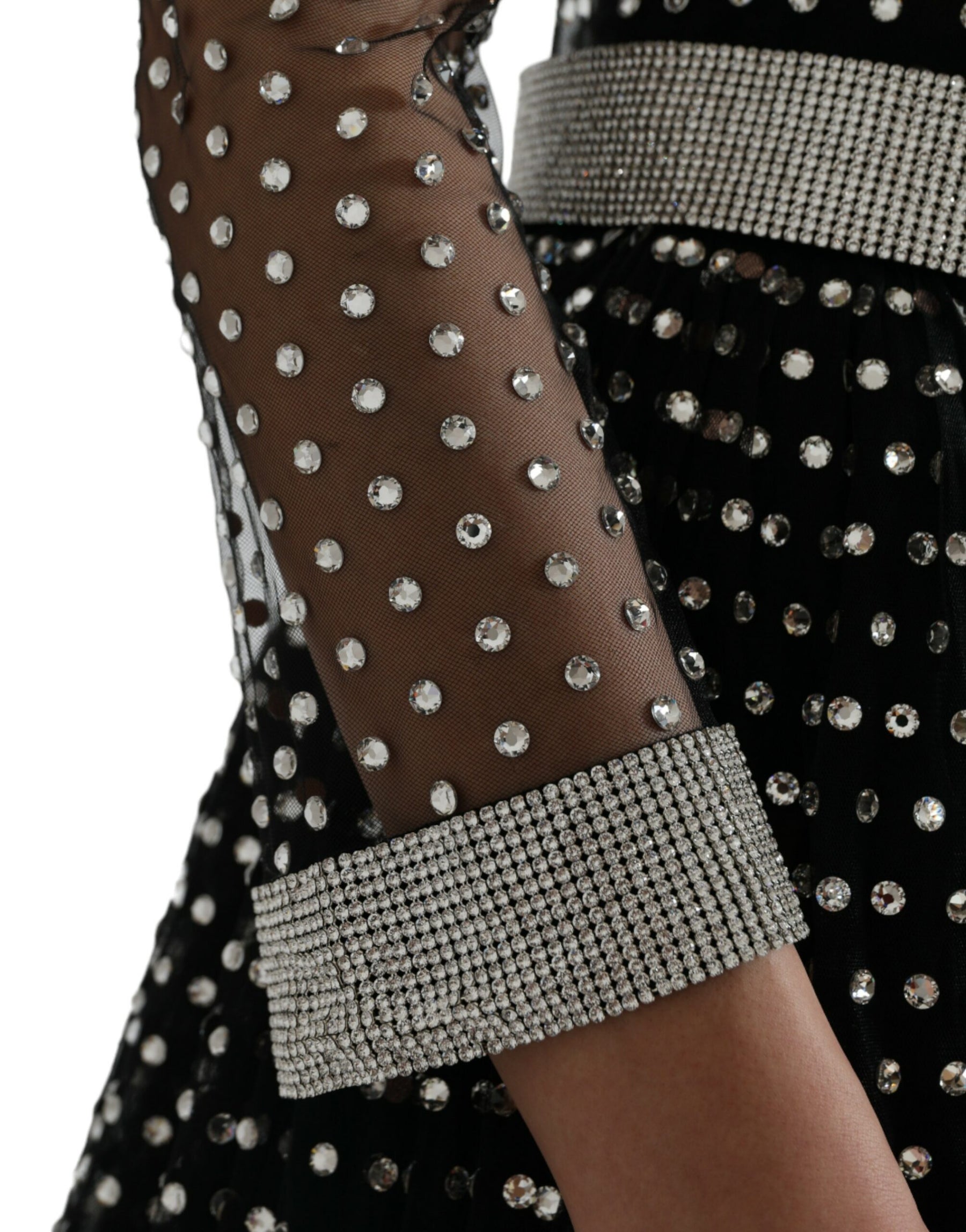 Dolce & Gabbana Black Crystal Embellished A-line Gown Dress | Regal Royce