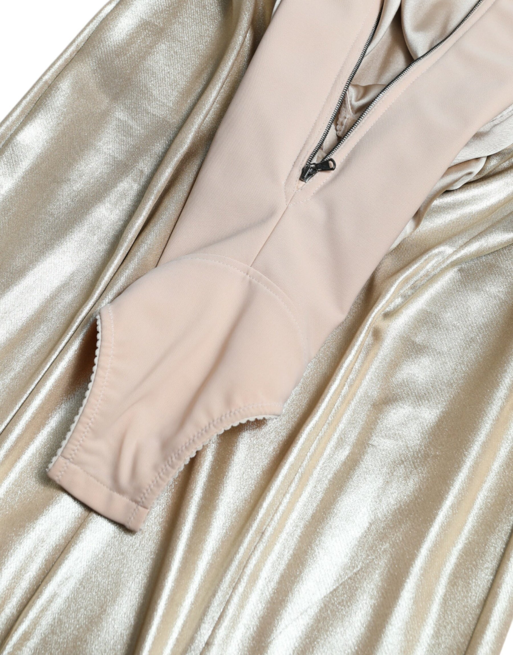 Dolce & Gabbana Metallic Gold Crystal Embellished Gown Dress | Regal Royce