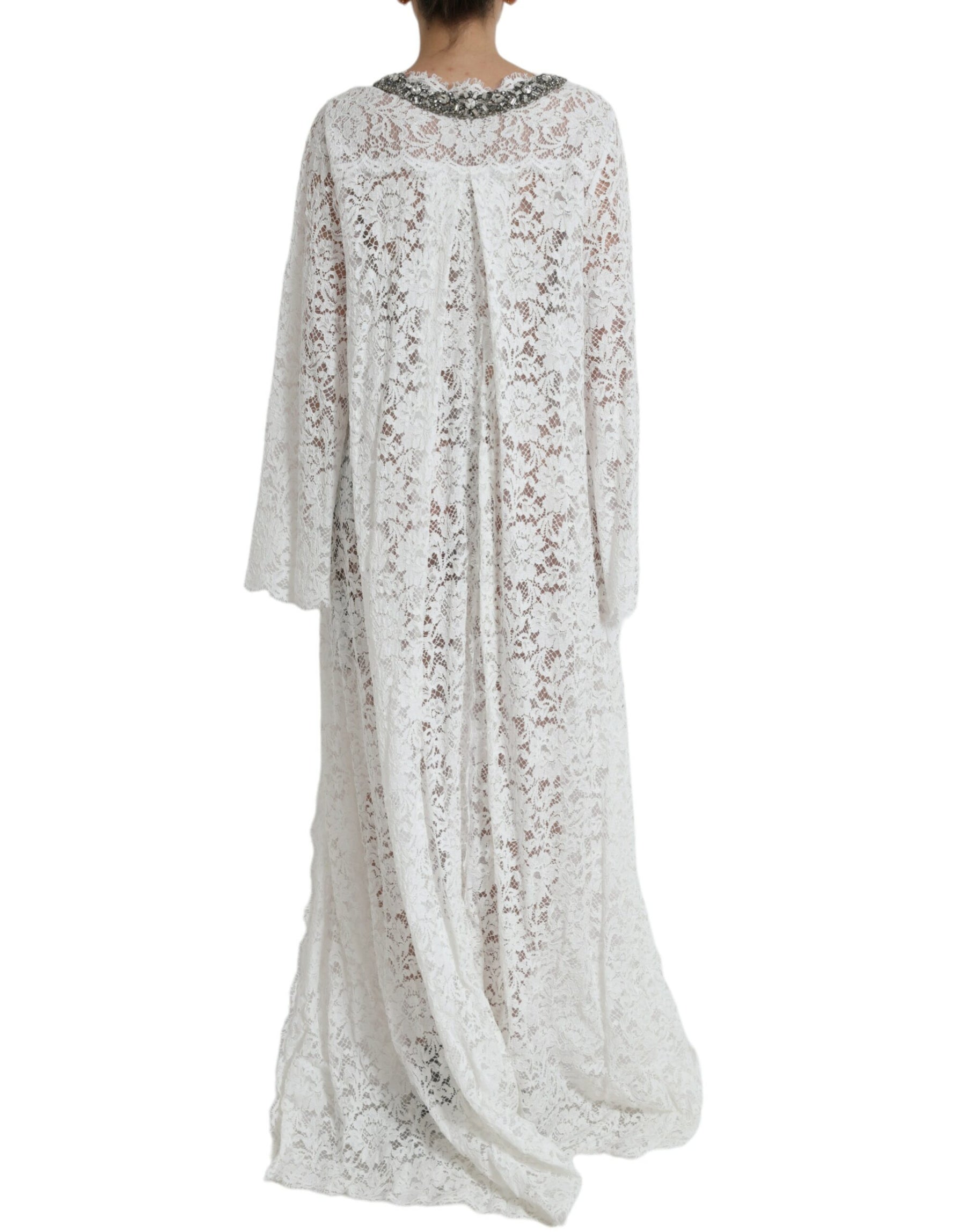 Dolce & Gabbana White Lace Crystal Embellished Shift Dress | Regal Royce