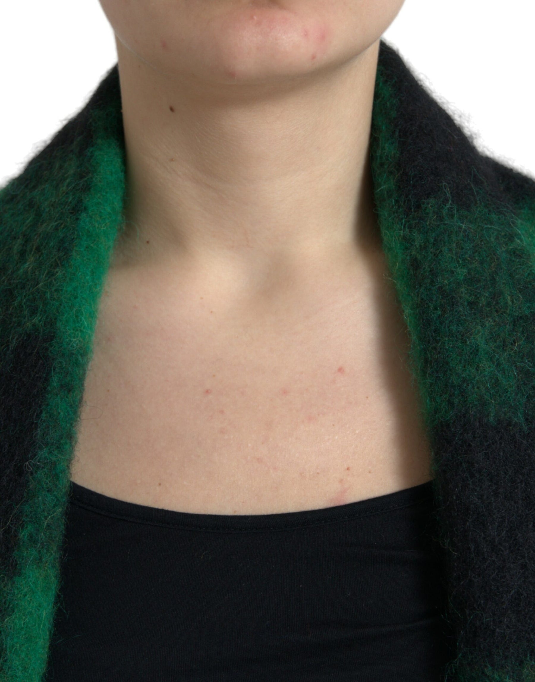 Dolce & Gabbana Black Green Buffalo Check Poncho Coat Jacket | Regal Royce