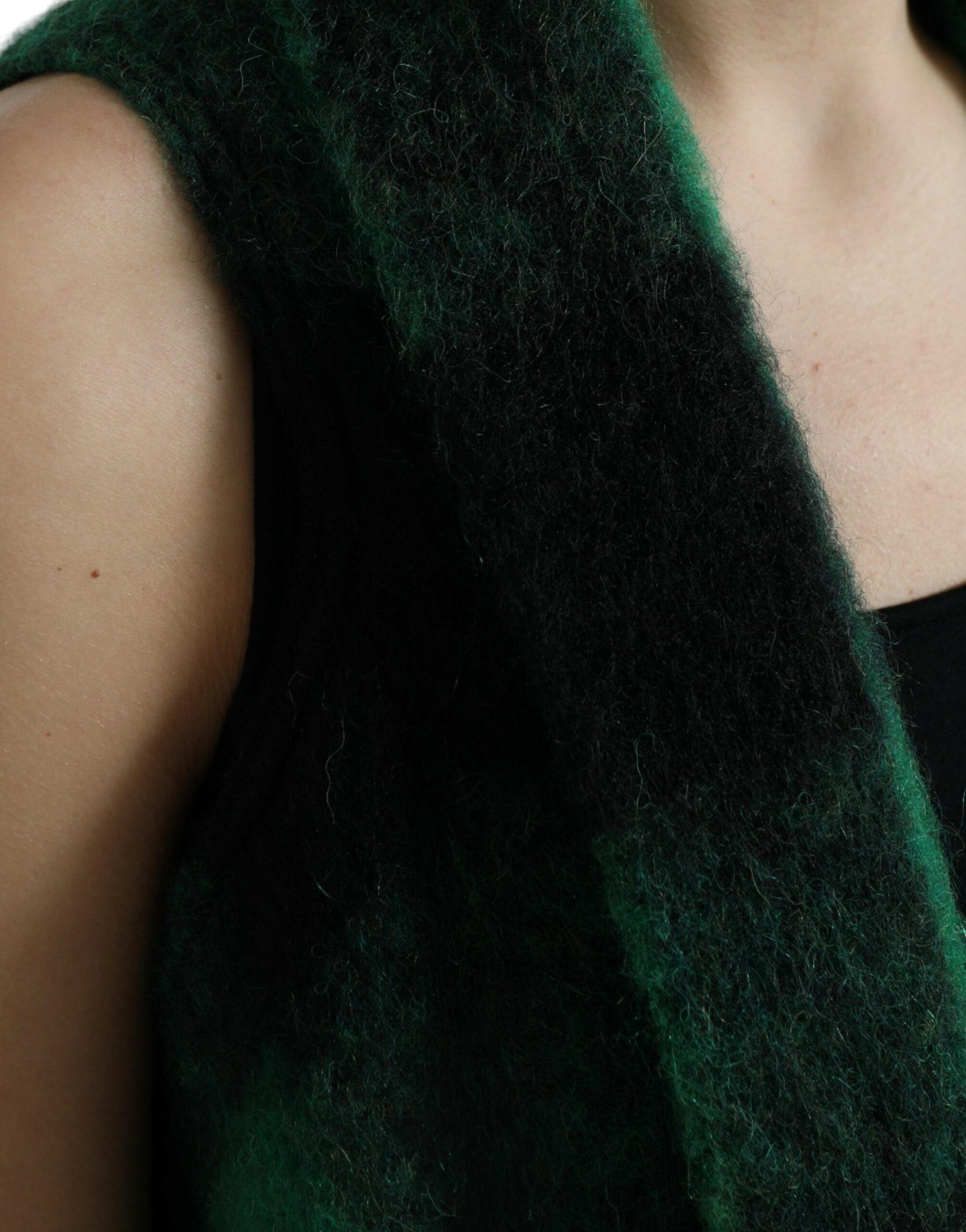 Dolce & Gabbana Black Green Buffalo Check Poncho Coat Jacket | Regal Royce