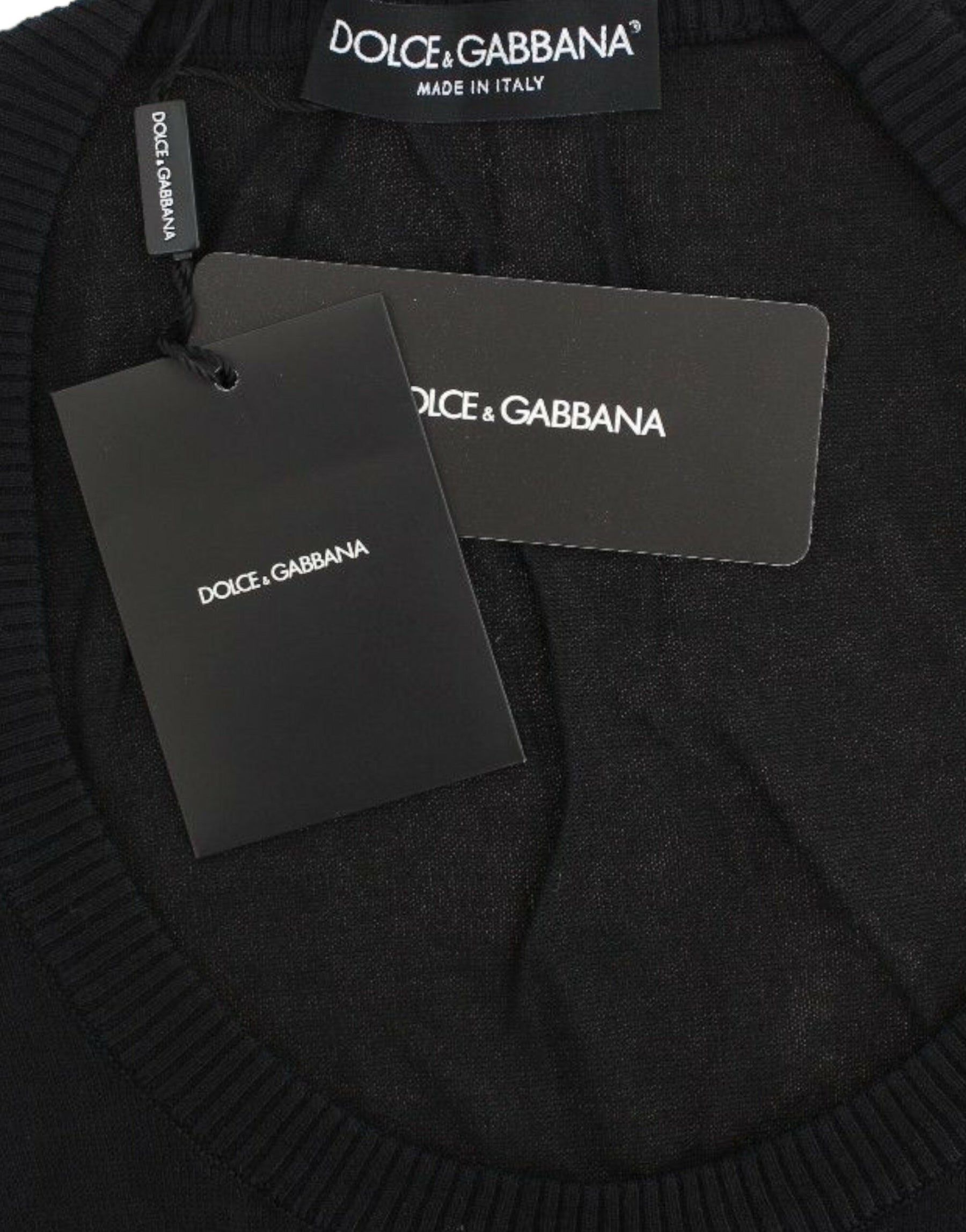 Dolce & Gabbana Black Cashmere Crewneck Sweater Pullover | Regal Royce