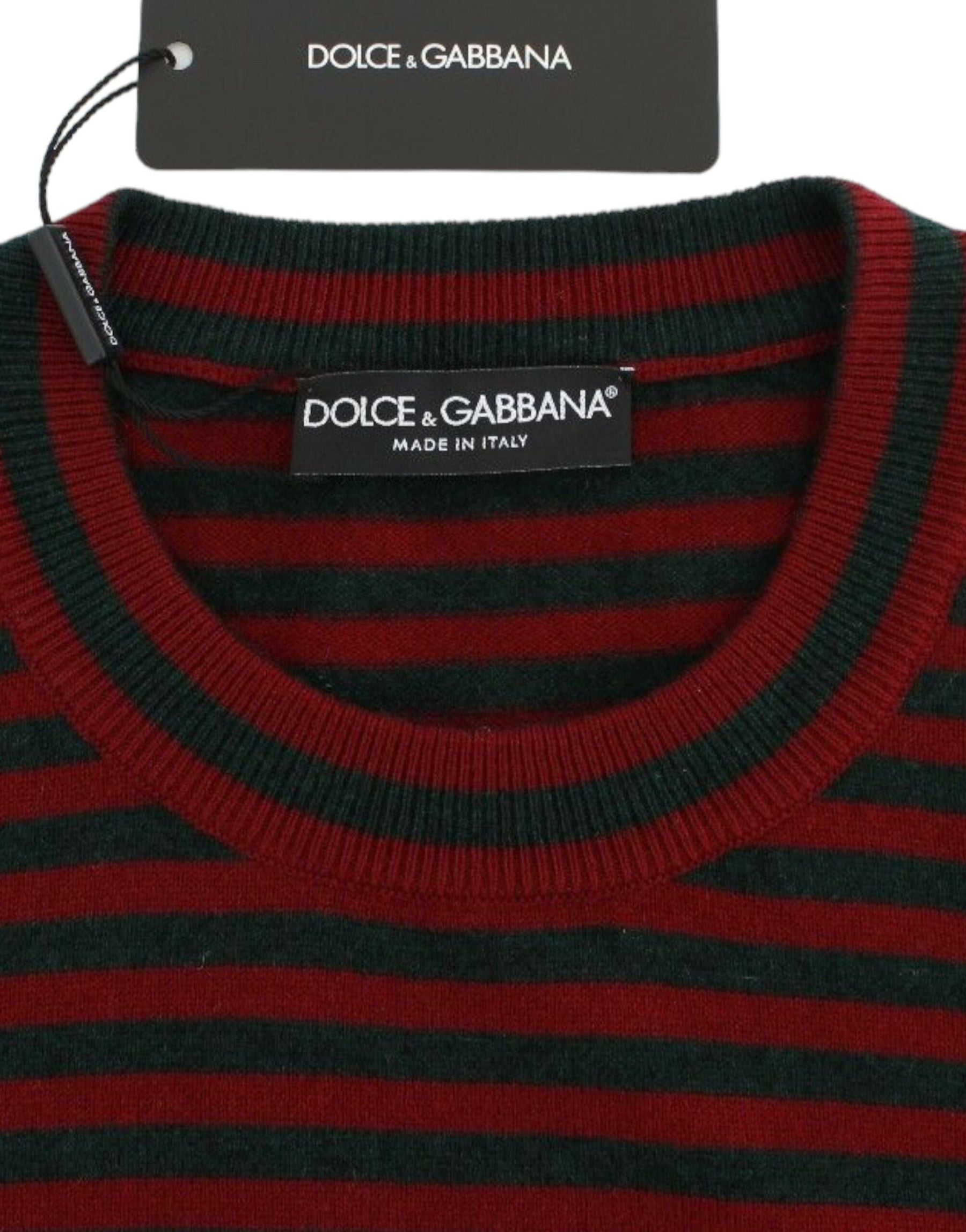 Dolce & Gabbana Red Gray Cashmere Short Sleeve Sweater | Regal Royce