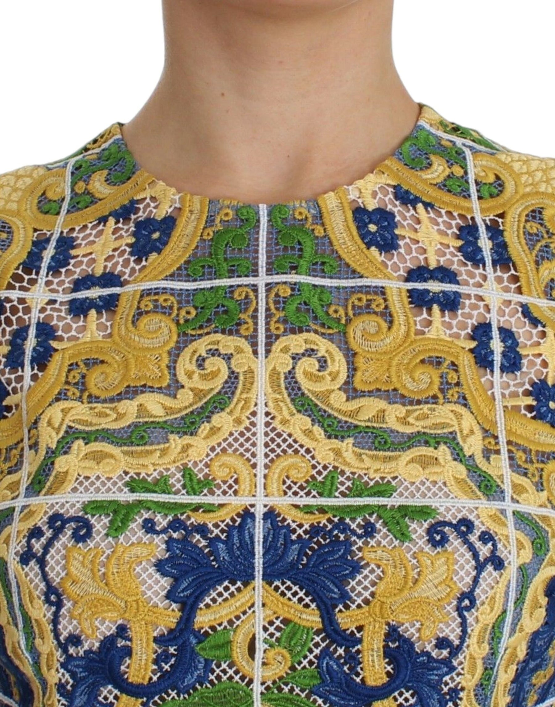 Dolce & Gabbana Multicolor Majolica Embroidered Sweater | Regal Royce
