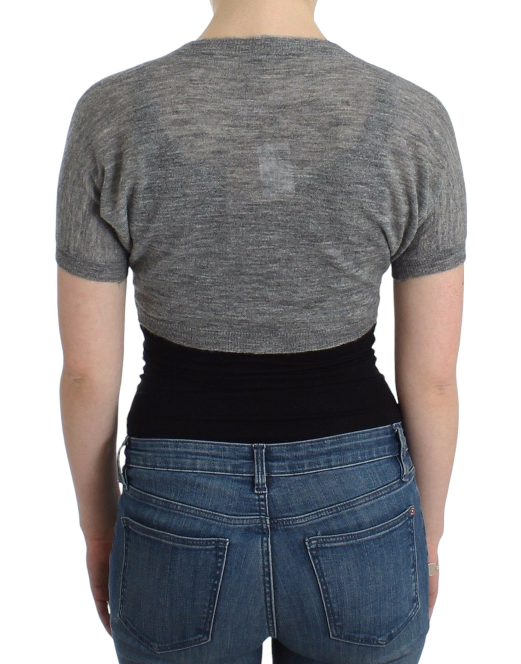 Ermanno Scervino Lingerie Knit Gray Bolero Sweater Cardigan | Regal Royce