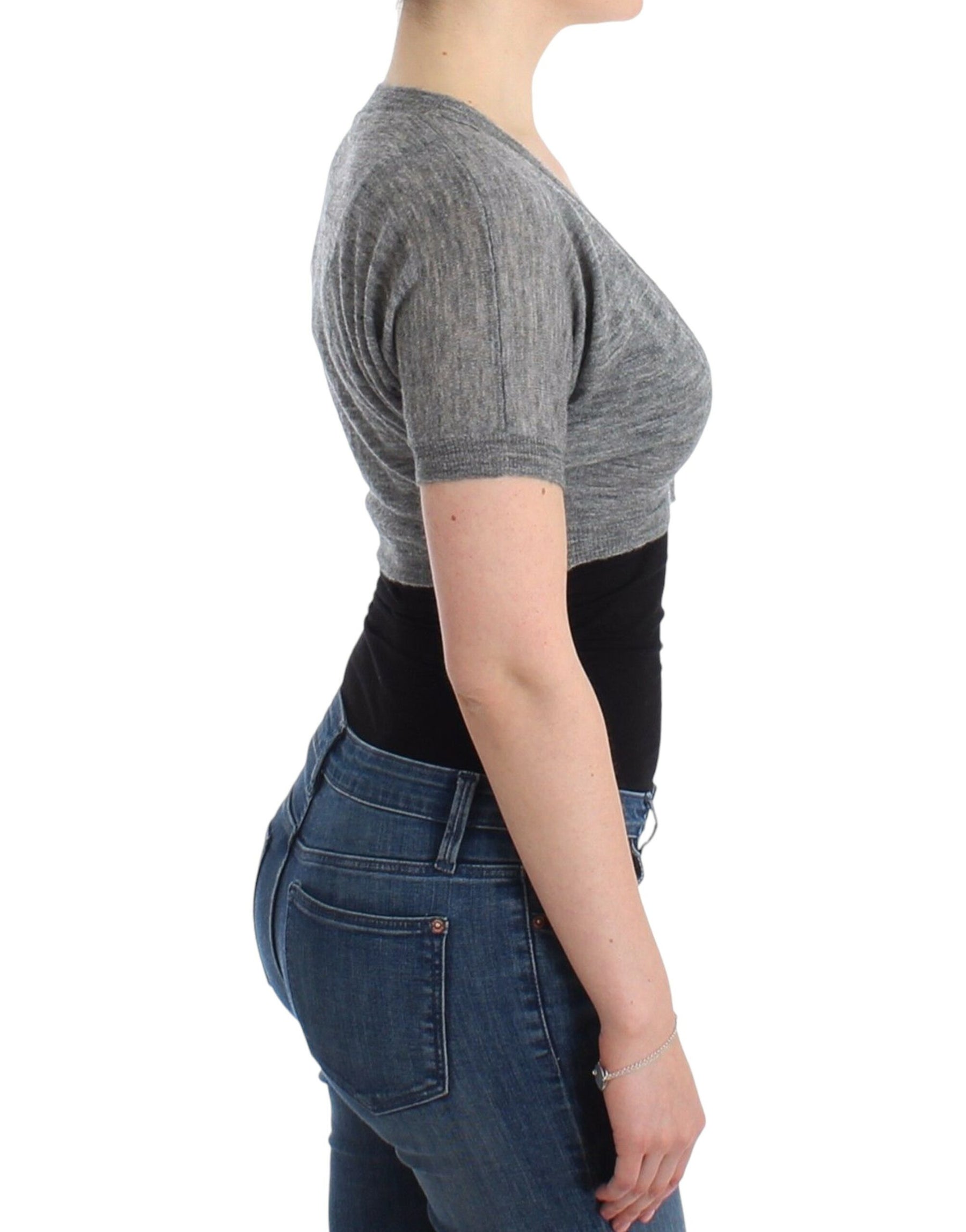 Ermanno Scervino Lingerie Knit Gray Bolero Sweater Cardigan | Regal Royce