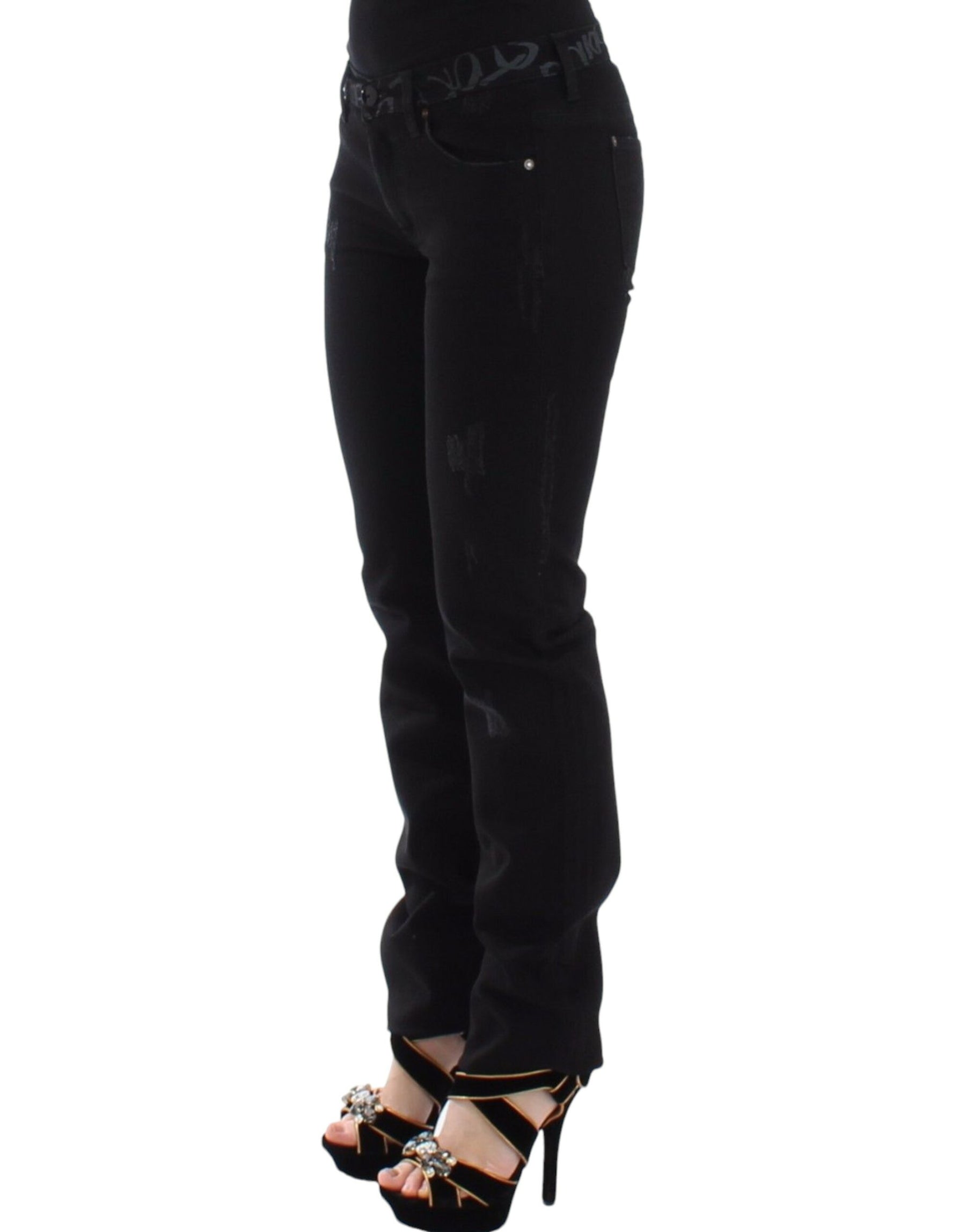 Ermanno Scervino Black Slim Jeans Denim Pants Skinny Stretch | Regal Royce