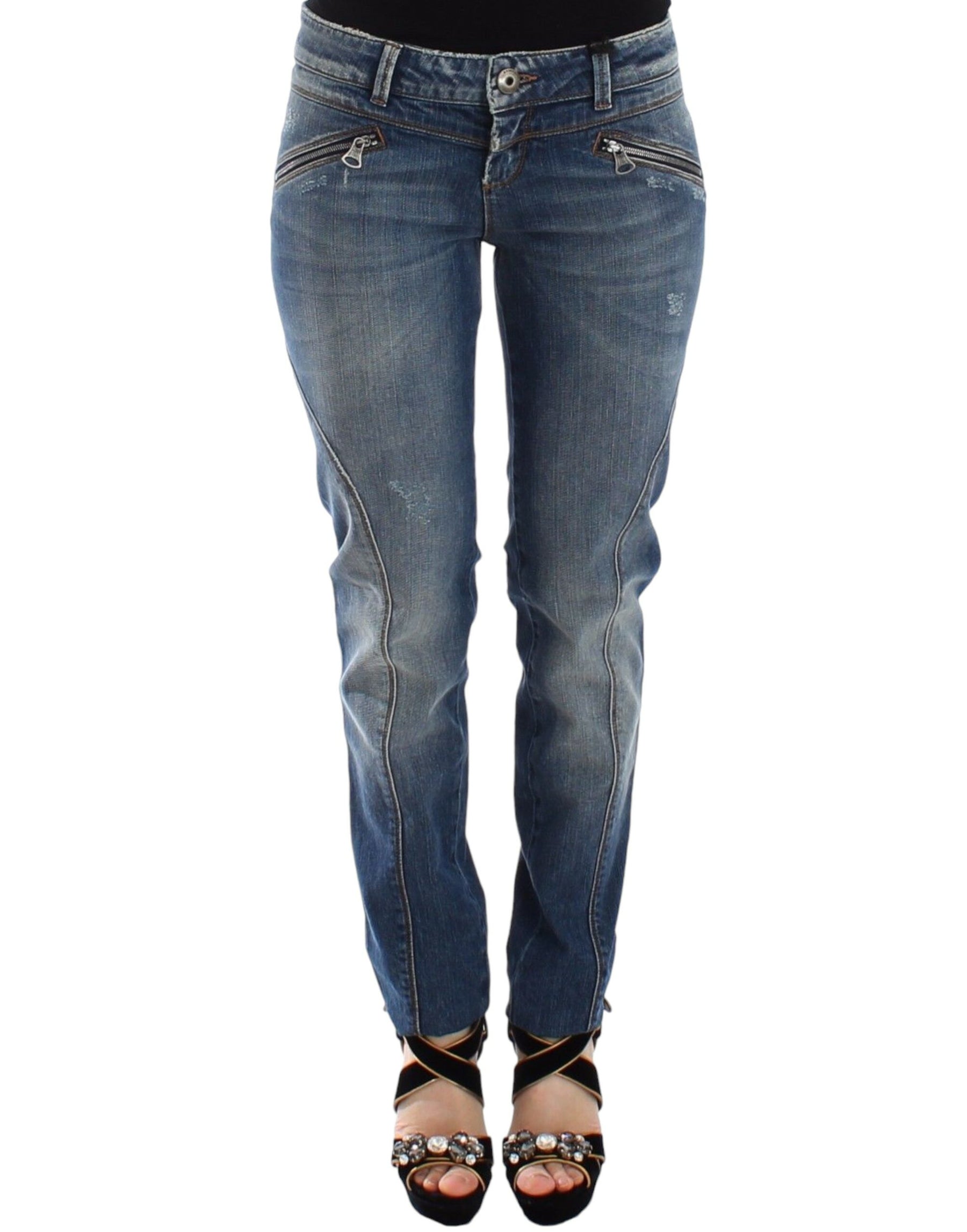 Ermanno Scervino Blue Slim Jeans Denim Pants Straight Stretch | Regal Royce