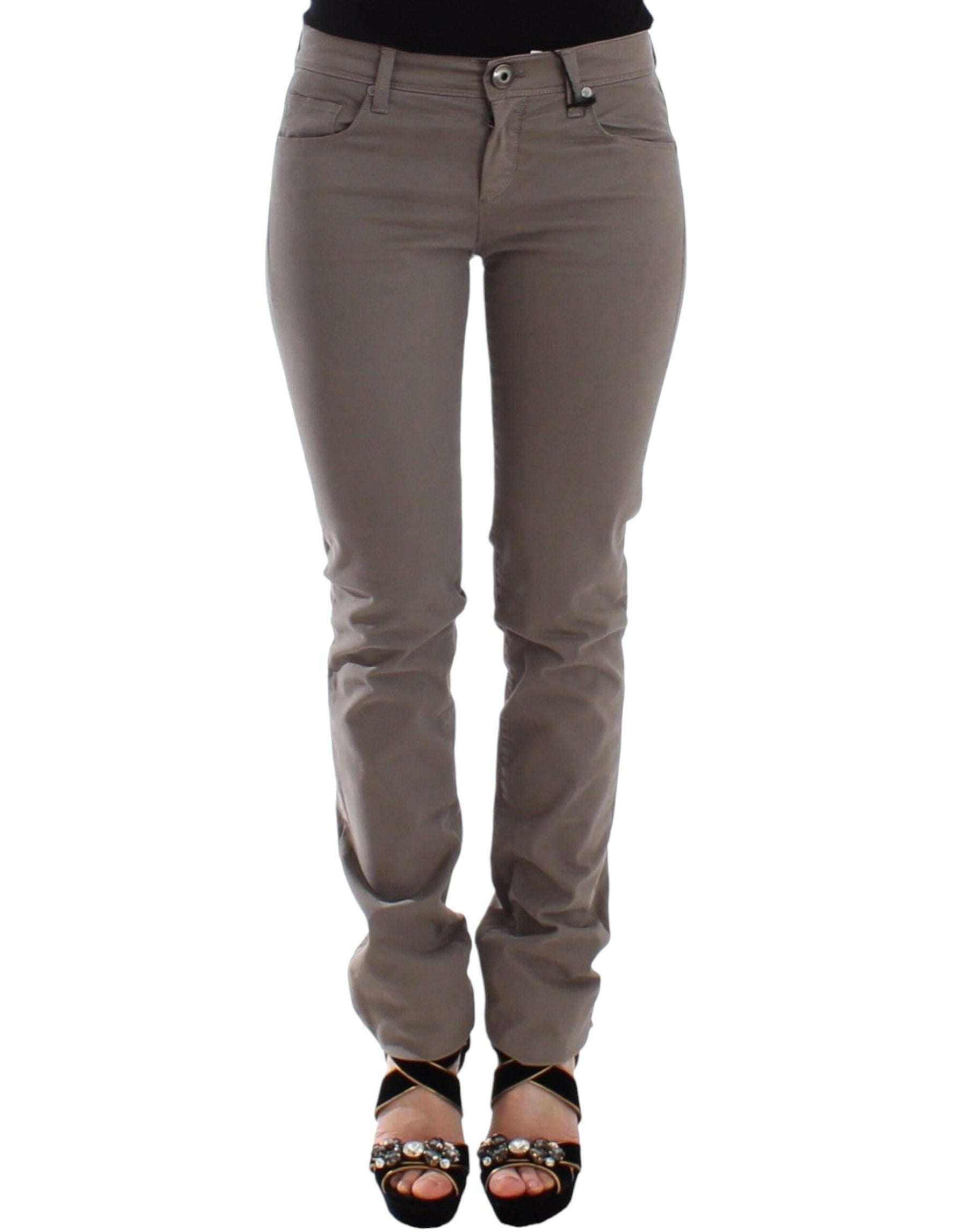 Ermanno Scervino Taupe Beige Slim Jeans Denim Pants Skinny | Regal Royce