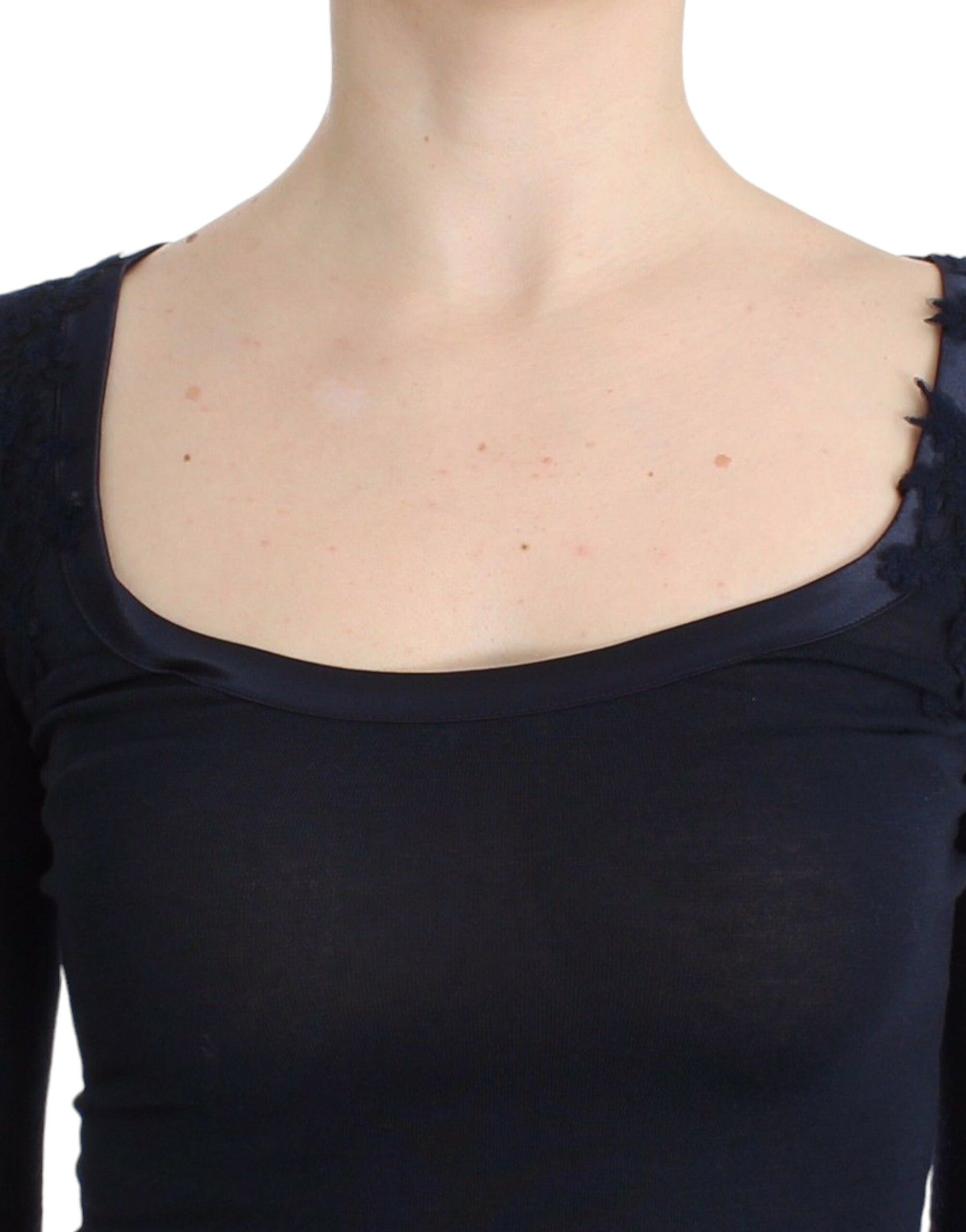 Ermanno Scervino Lingerie Blue Top Blouse Jumper Lace Rayon | Regal Royce