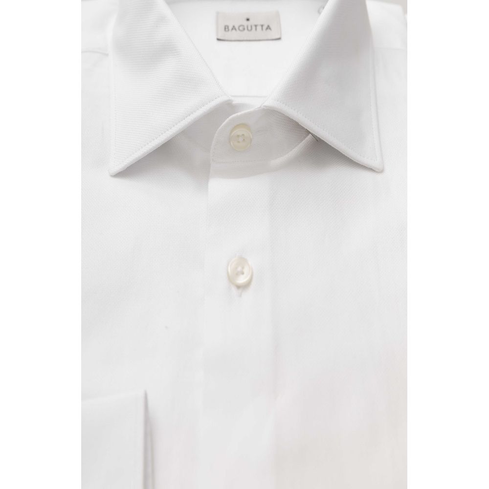 Bagutta White Cotton Men Shirt | Regal Royce