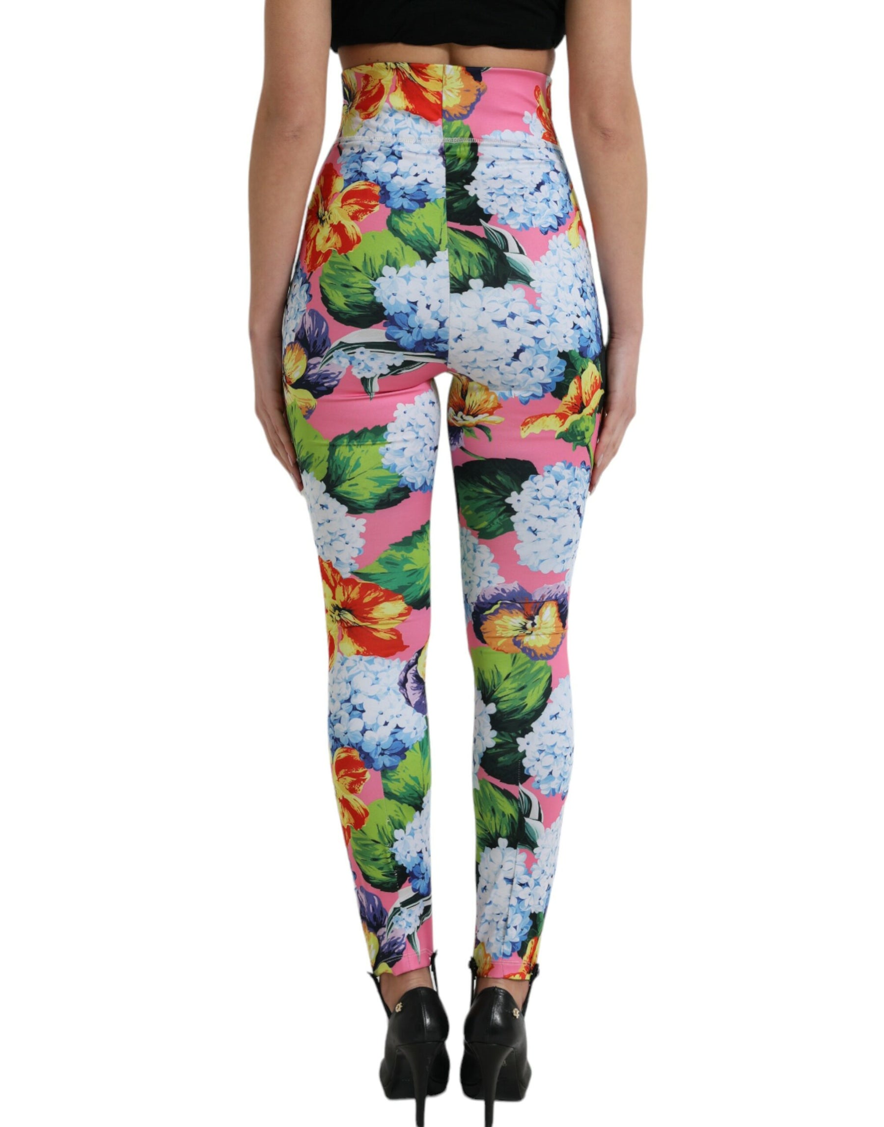 Dolce & Gabbana Multicolor Floral High Waist Leggings Pants | Regal Royce