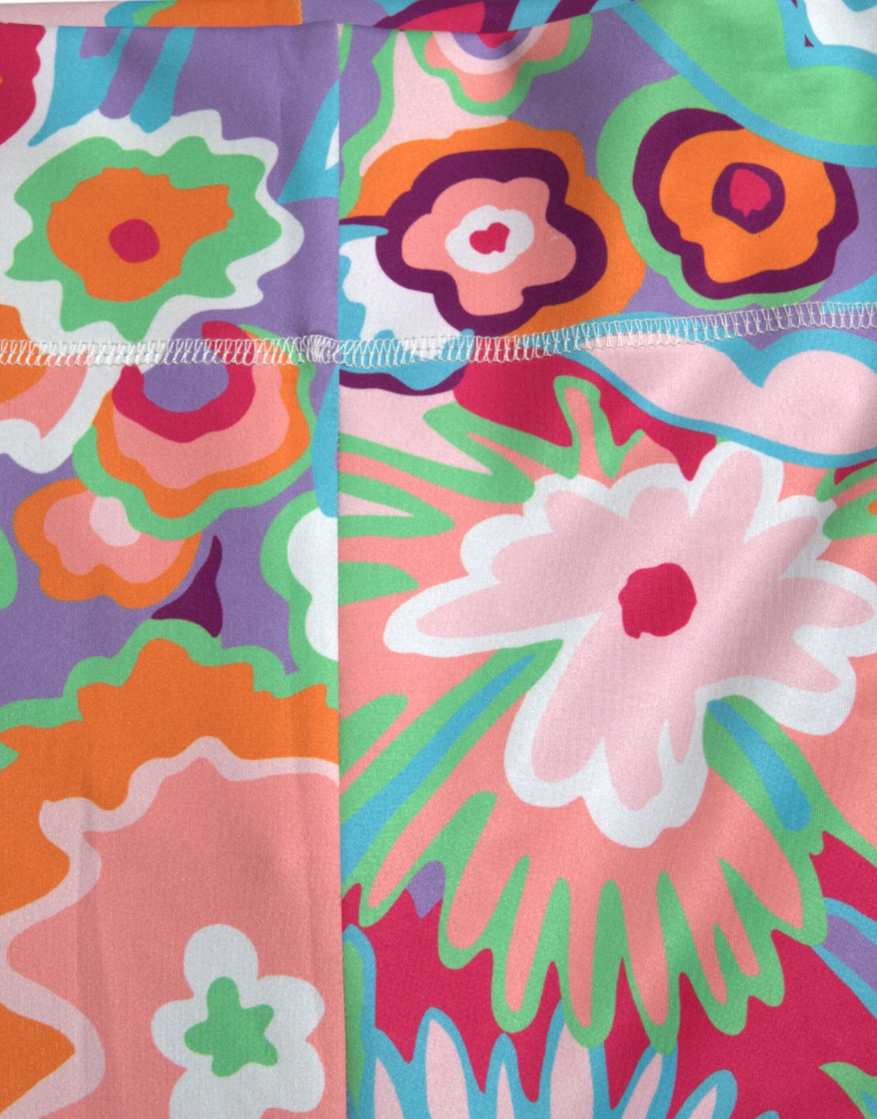 Dolce & Gabbana Multicolor Floral High Waist Leggings Pants | Regal Royce