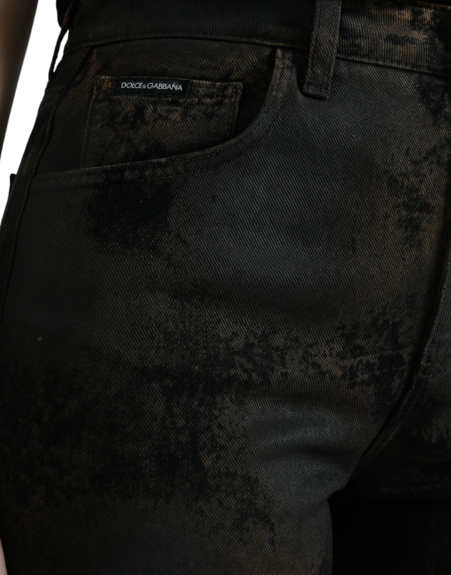 Dolce & Gabbana Brown BOYFRIEND Mid Waist Cotton Denim Jeans | Regal Royce