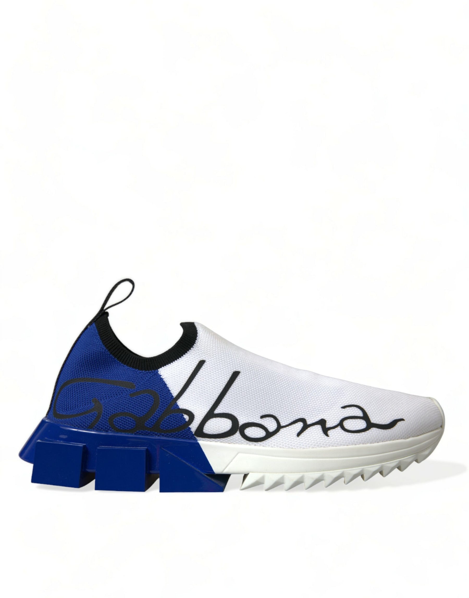 Dolce & Gabbana White Blue Sorrento Low Top Men Casual Sneakers Shoes | Regal Royce