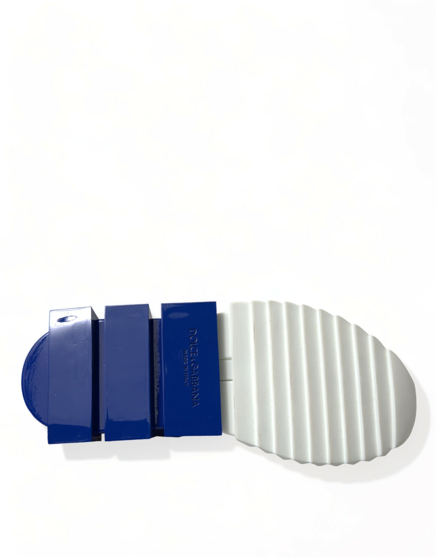 Dolce & Gabbana White Blue Sorrento Low Top Men Casual Sneakers Shoes | Regal Royce