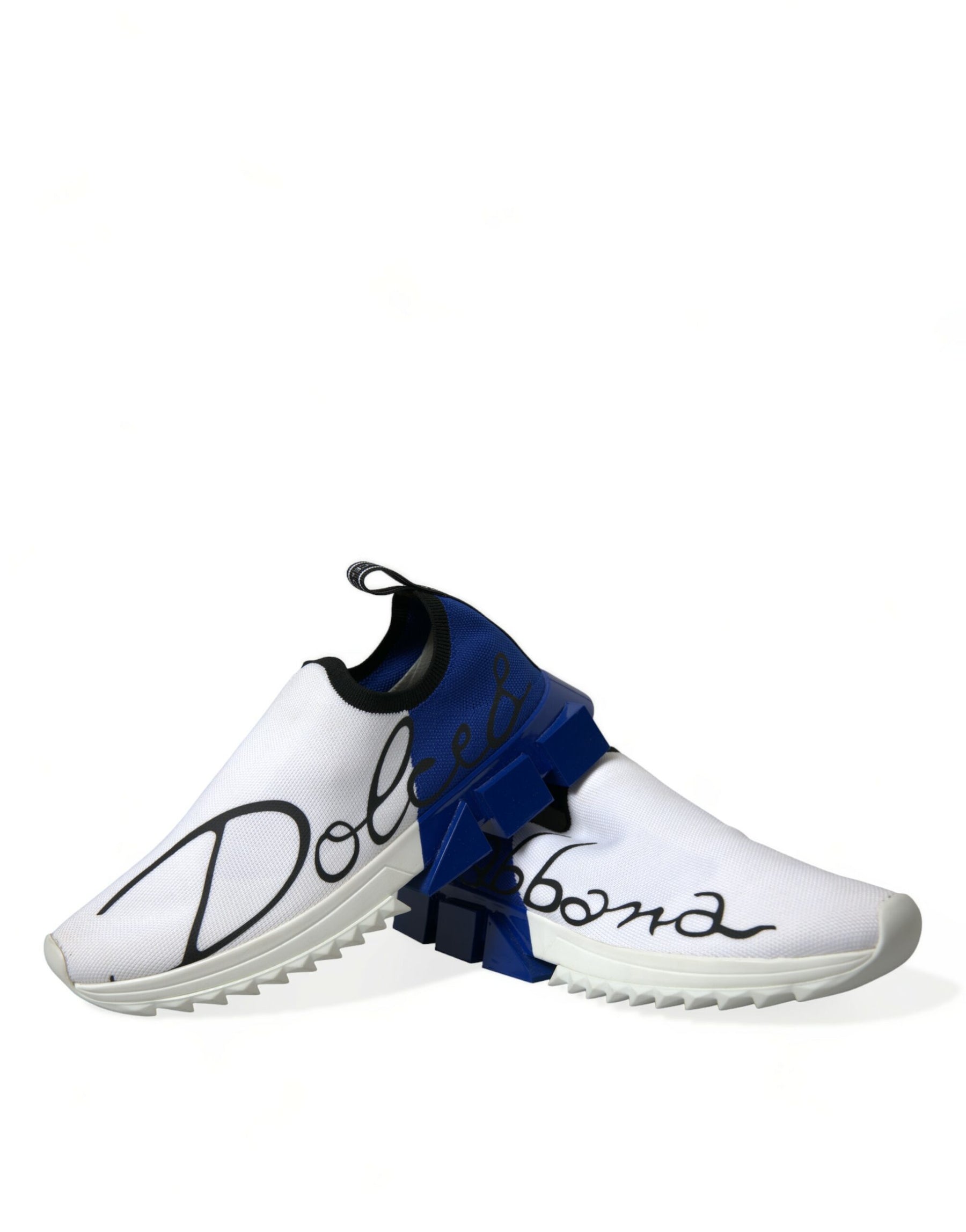 Dolce & Gabbana White Blue Sorrento Low Top Men Casual Sneakers Shoes | Regal Royce