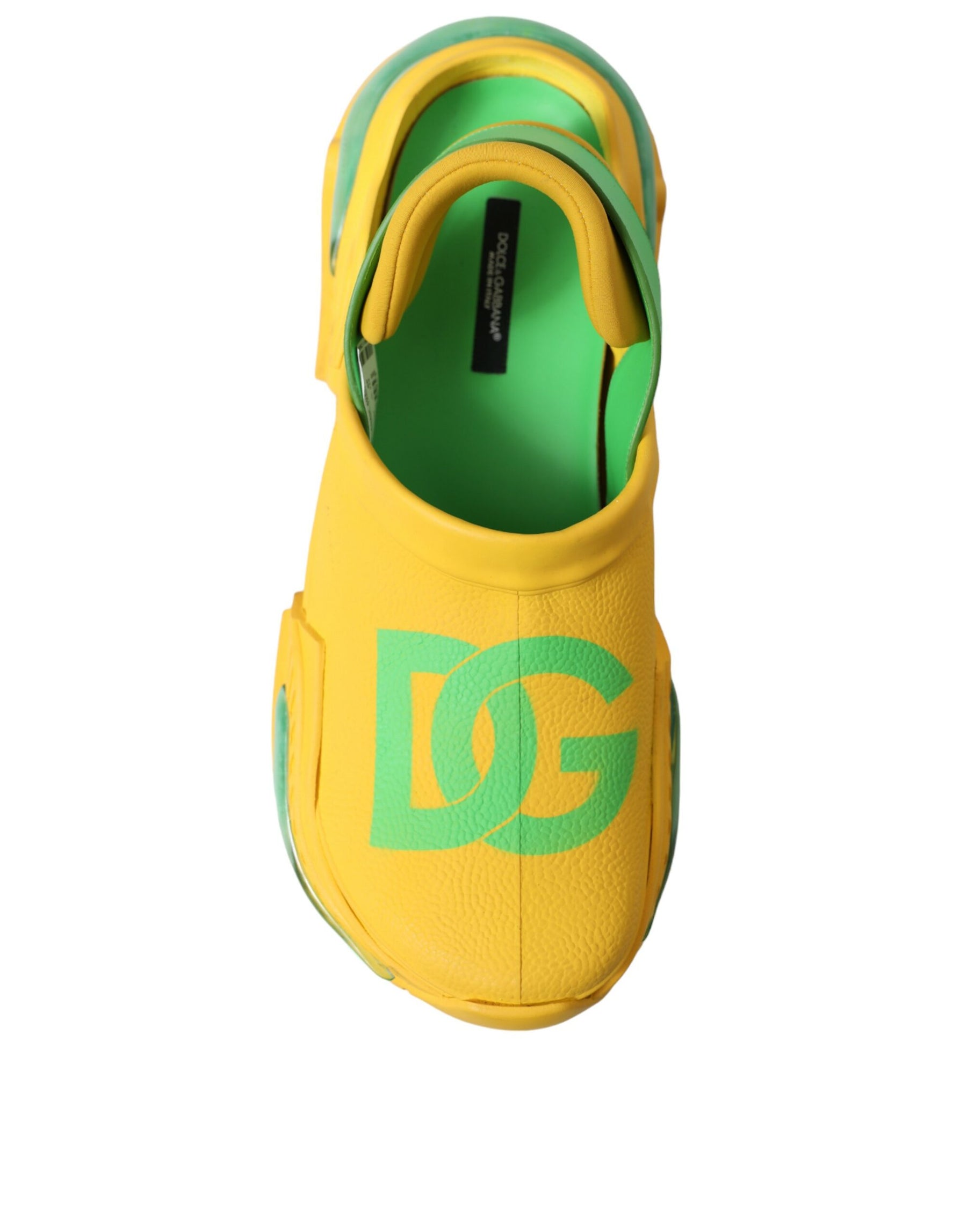 Dolce & Gabbana Yellow Green Rubber Clogs Men Slippers Men Shoes | Regal Royce