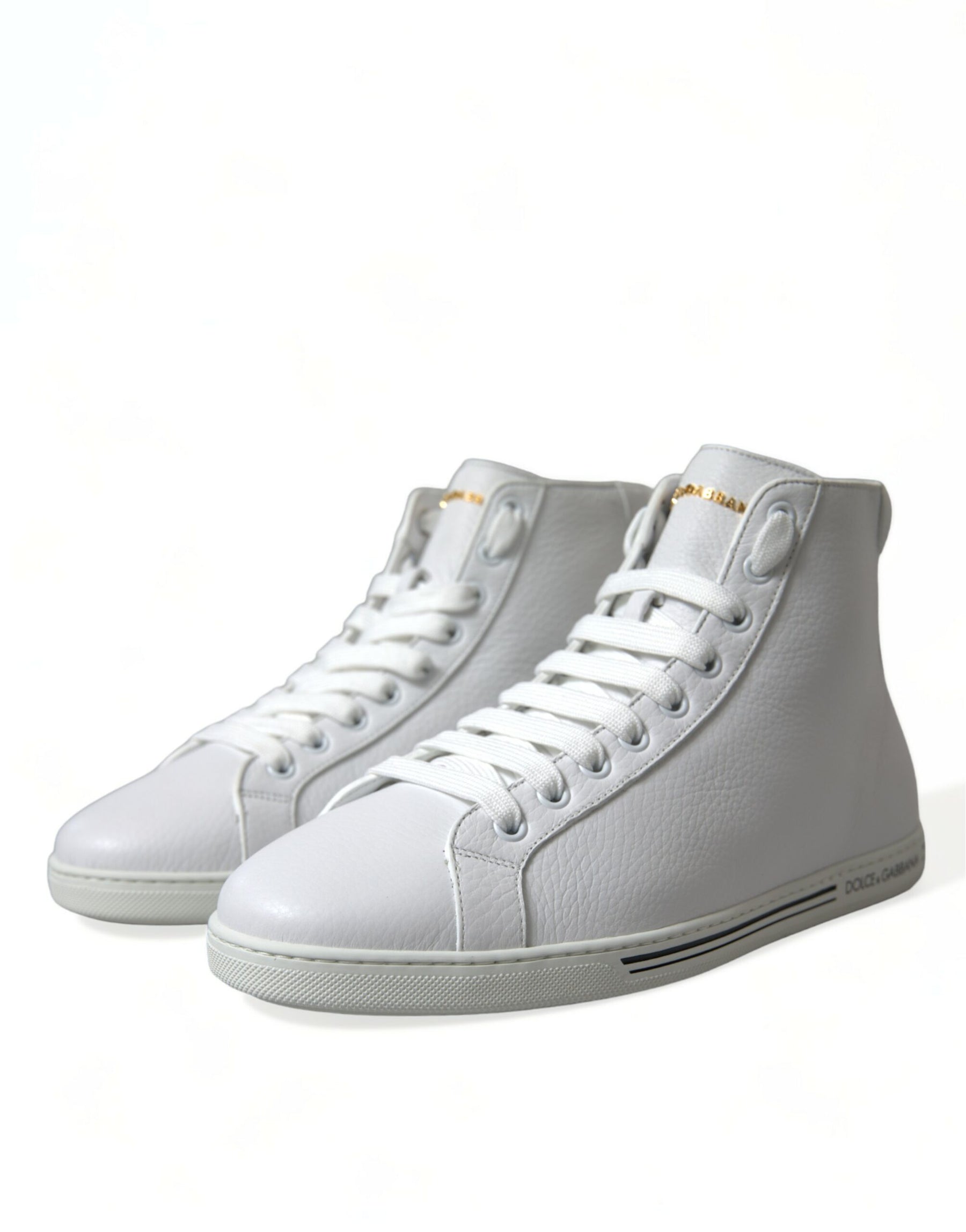 Dolce & Gabbana White Saint Tropez High Top Men Sneakers Shoes | Regal Royce