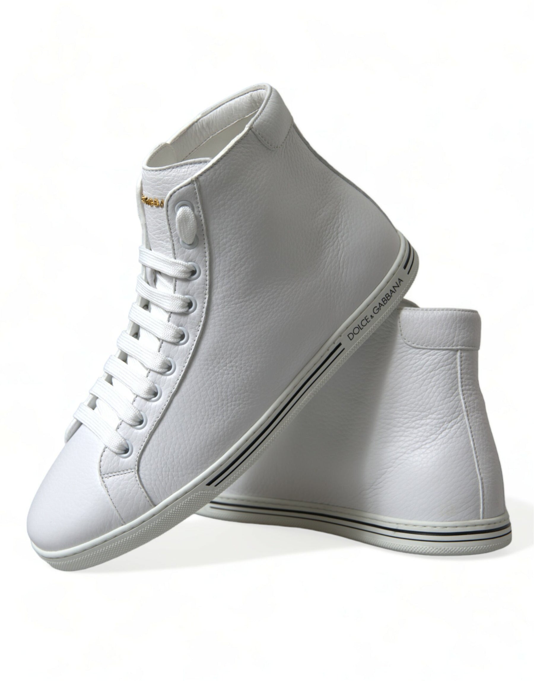 Dolce & Gabbana White Saint Tropez High Top Men Sneakers Shoes | Regal Royce