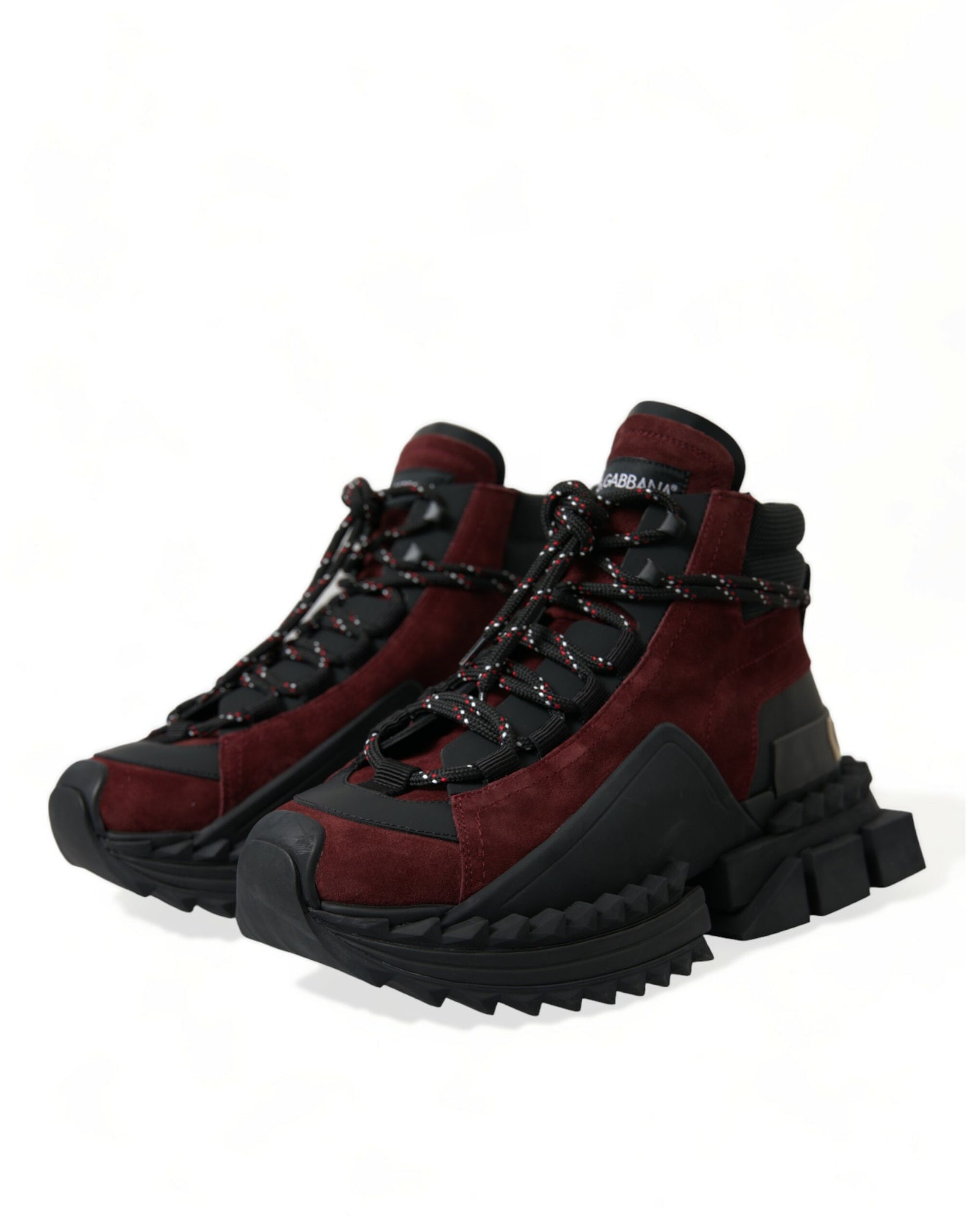 Dolce & Gabbana Burgundy Super King High Top Men Sneakers Shoes | Regal Royce