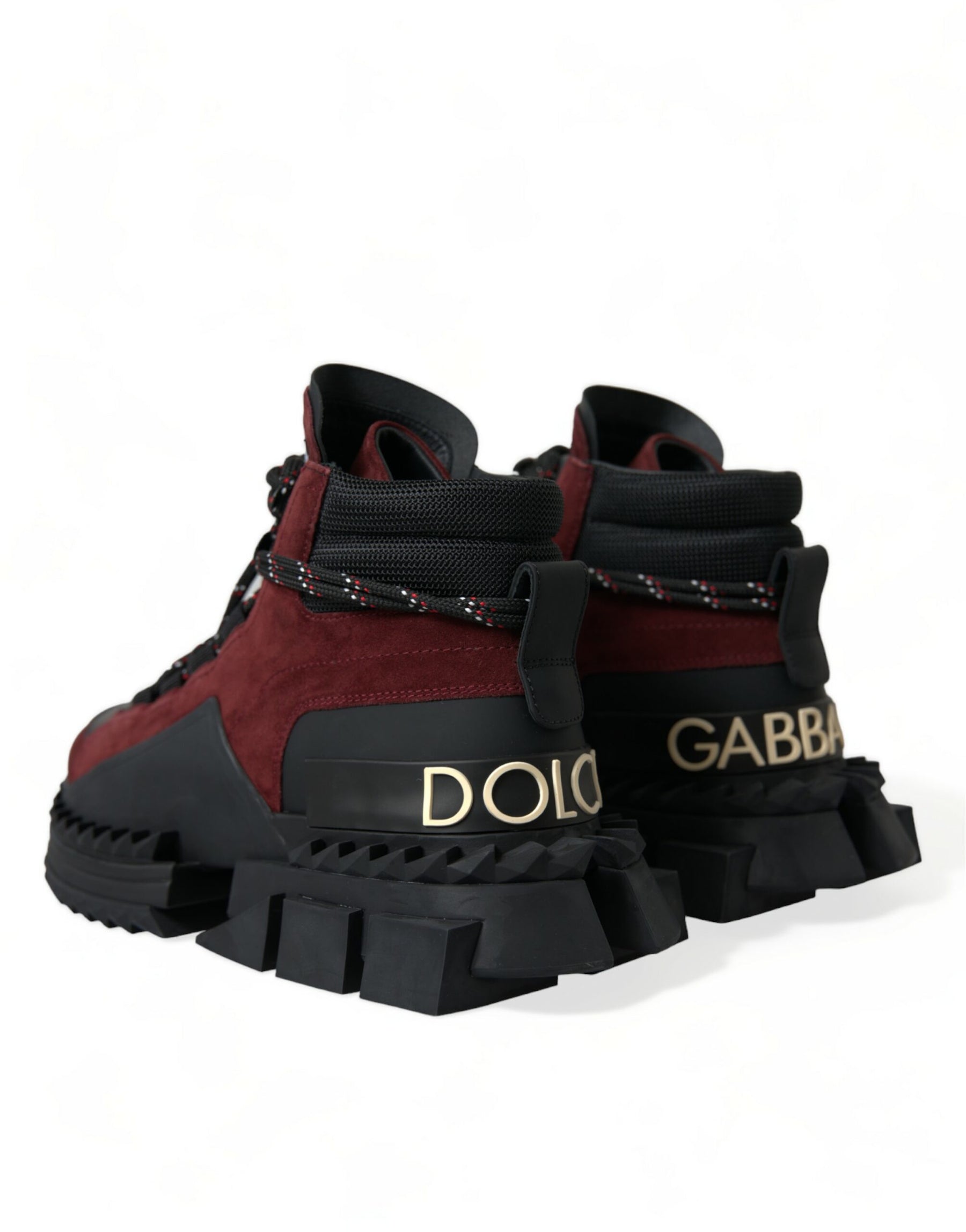 Dolce & Gabbana Burgundy Super King High Top Men Sneakers Shoes | Regal Royce