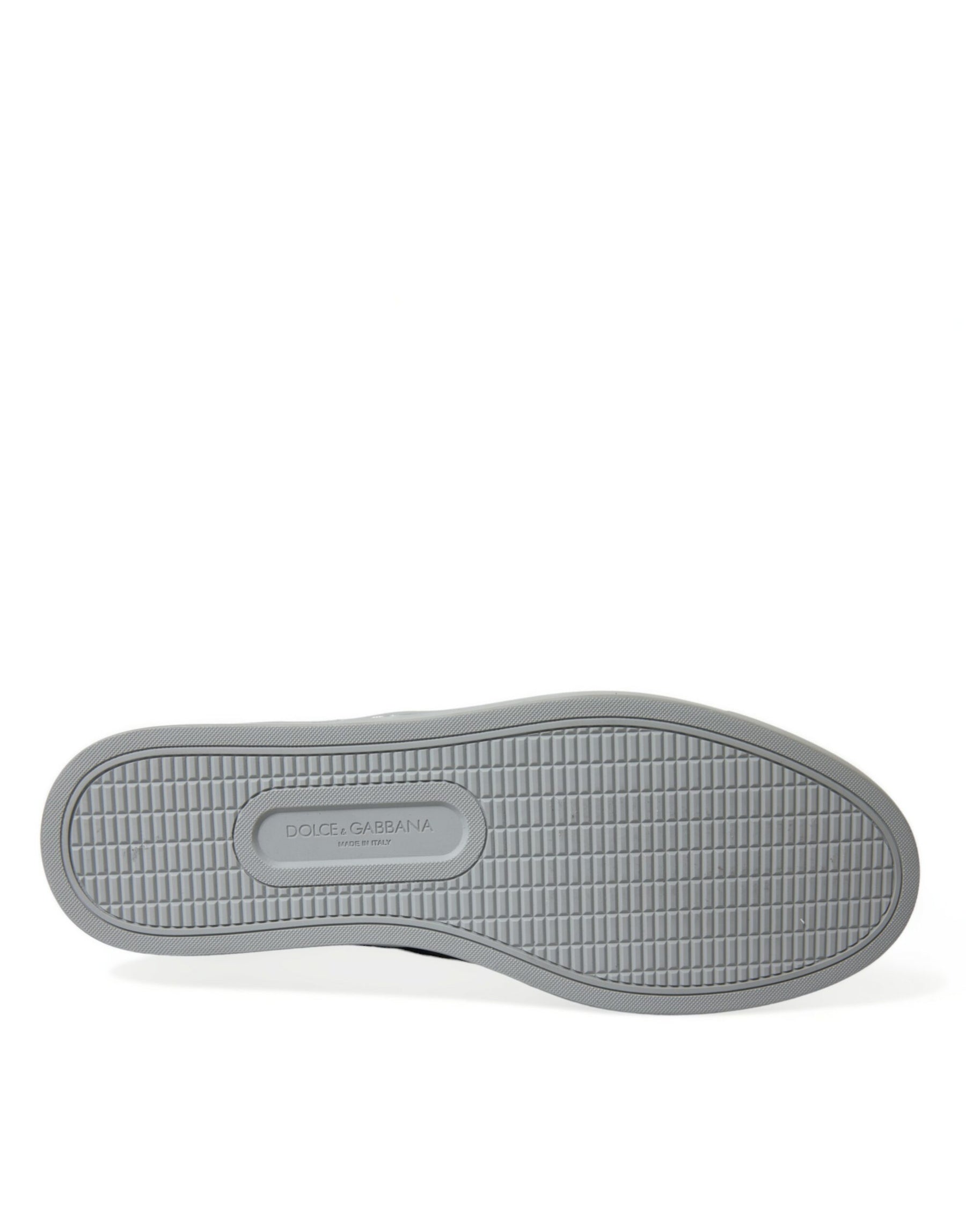 Dolce & Gabbana Blue Calfskin Leopard Mid Top Sneakers Shoes | Regal Royce