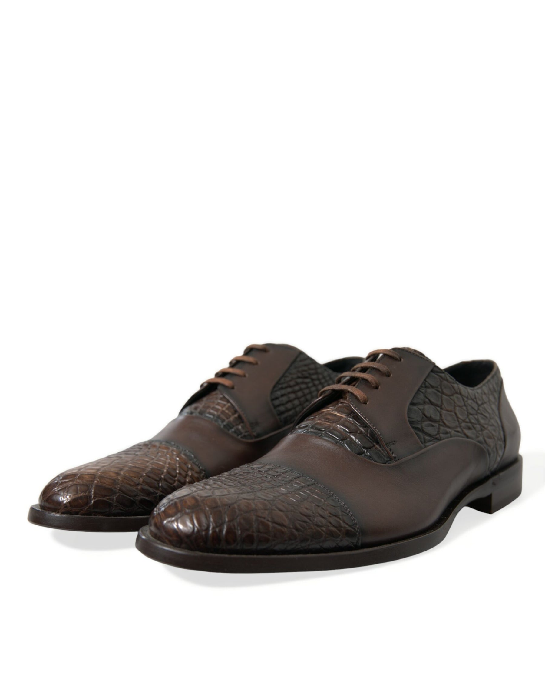 Dolce & Gabbana Brown Exotic Leather Lace Up Oxford Dress Shoes | Regal Royce