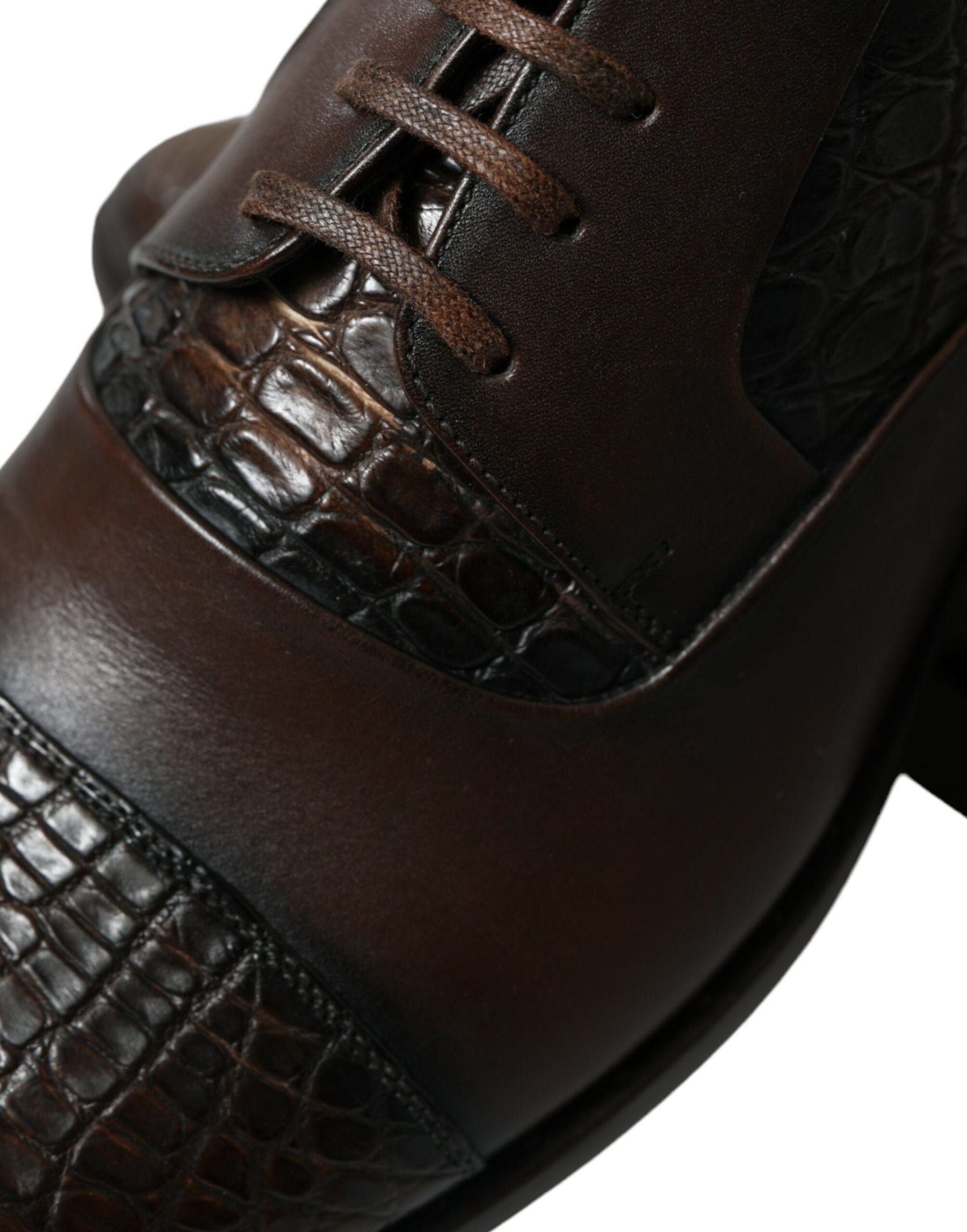 Dolce & Gabbana Brown Exotic Leather Lace Up Oxford Dress Shoes | Regal Royce