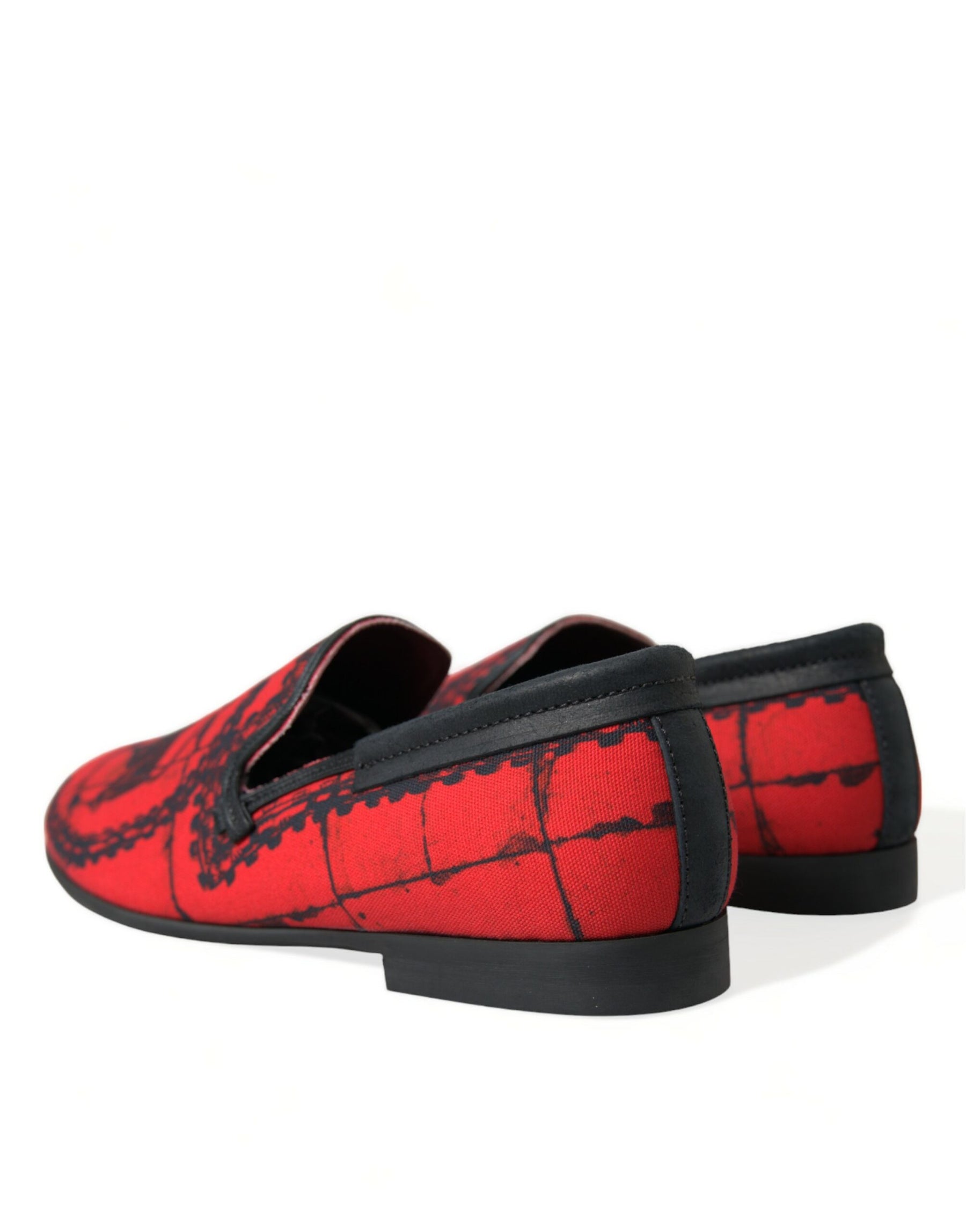 Dolce & Gabbana Red Black Torero Loafers Slippers Men Shoes | Regal Royce