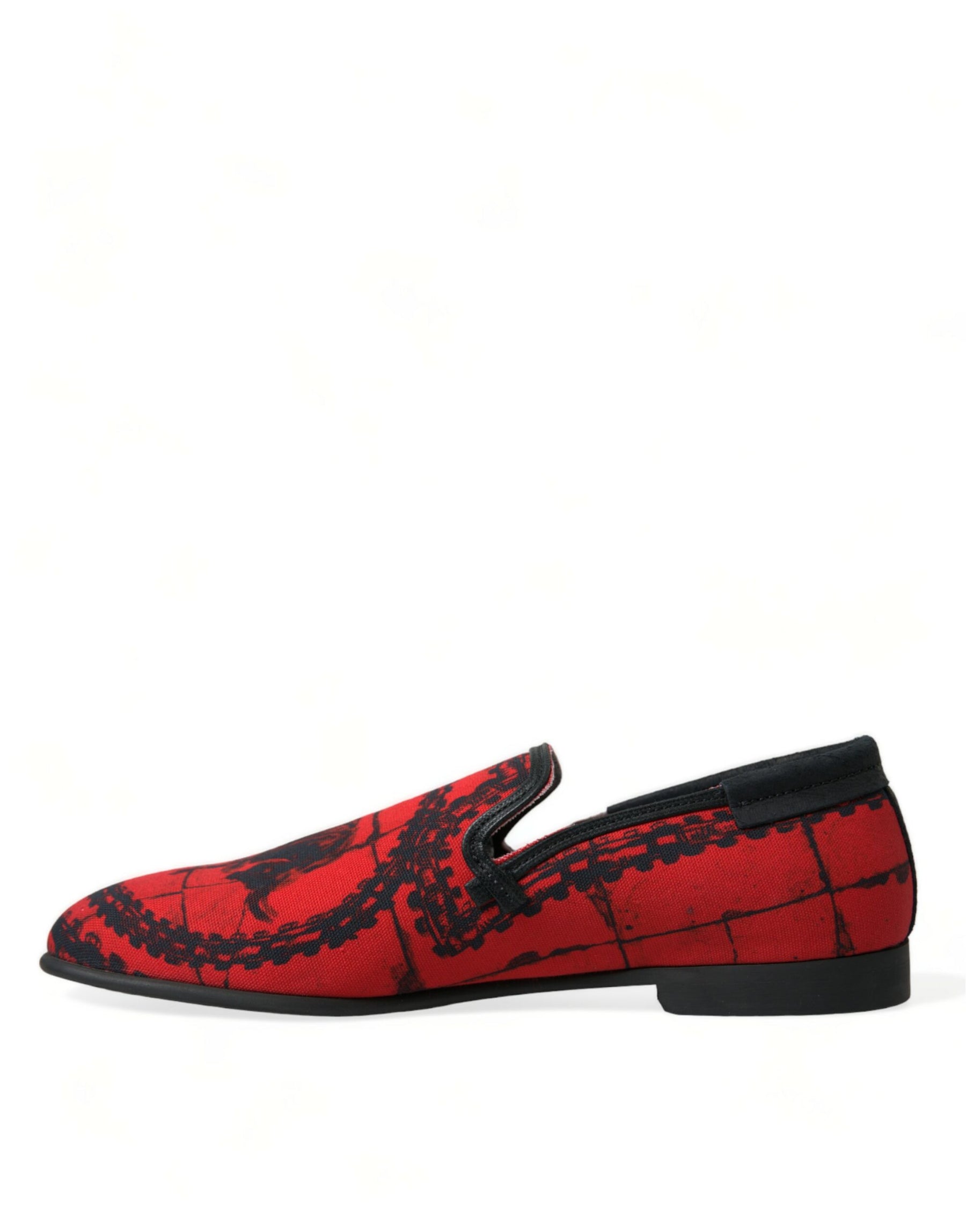 Dolce & Gabbana Red Black Torero Loafers Slippers Men Shoes | Regal Royce