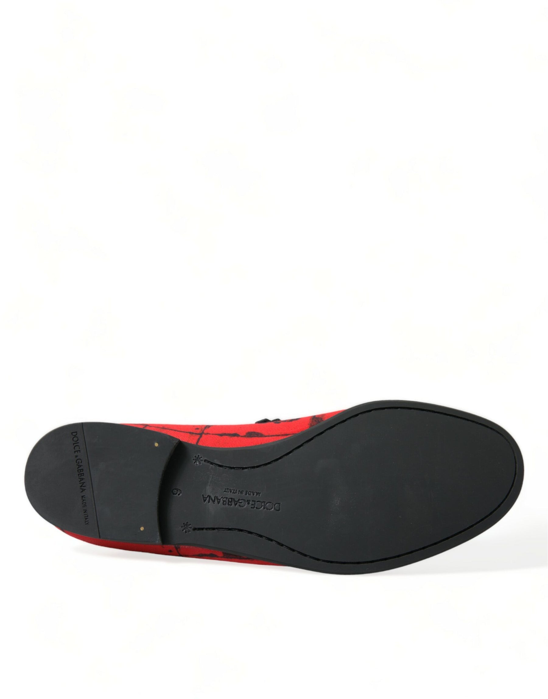 Dolce & Gabbana Red Black Torero Loafers Slippers Men Shoes | Regal Royce