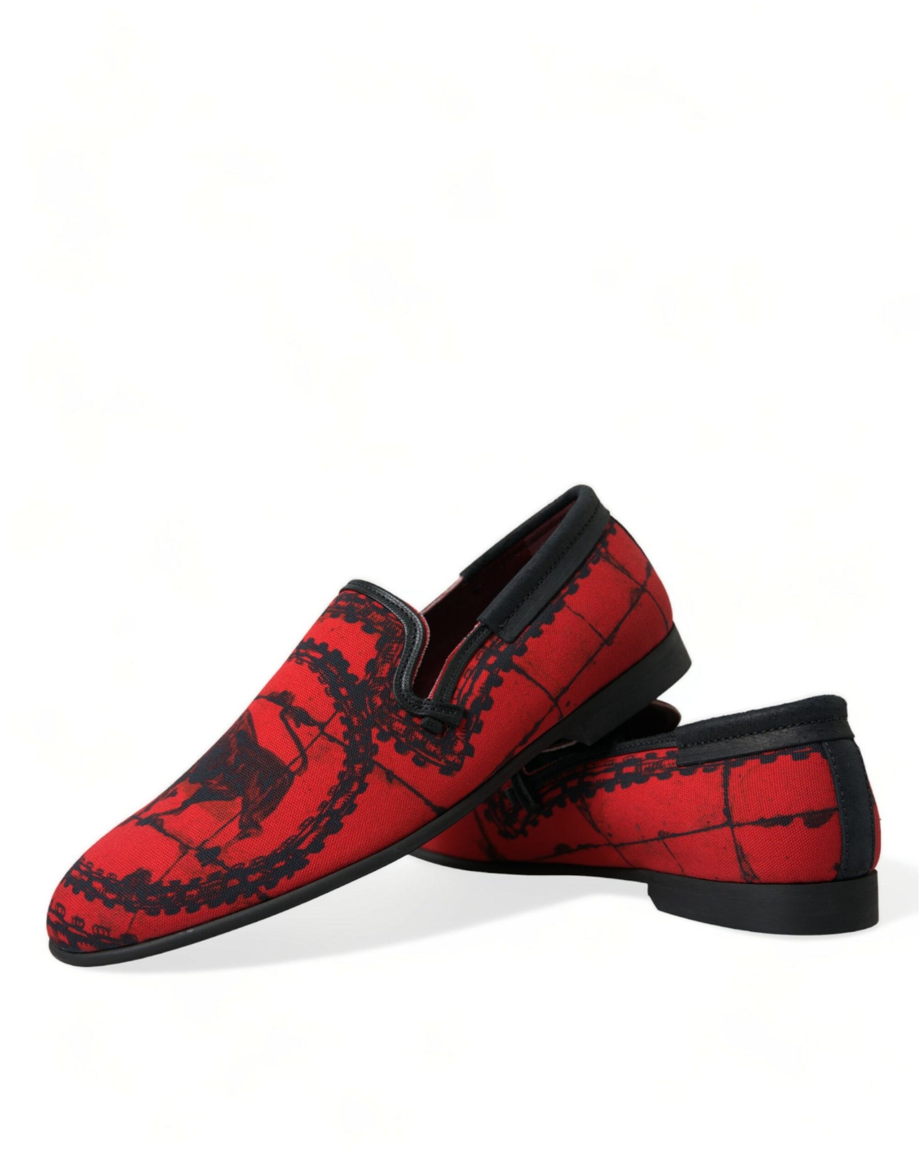 Dolce & Gabbana Red Black Torero Loafers Slippers Men Shoes | Regal Royce